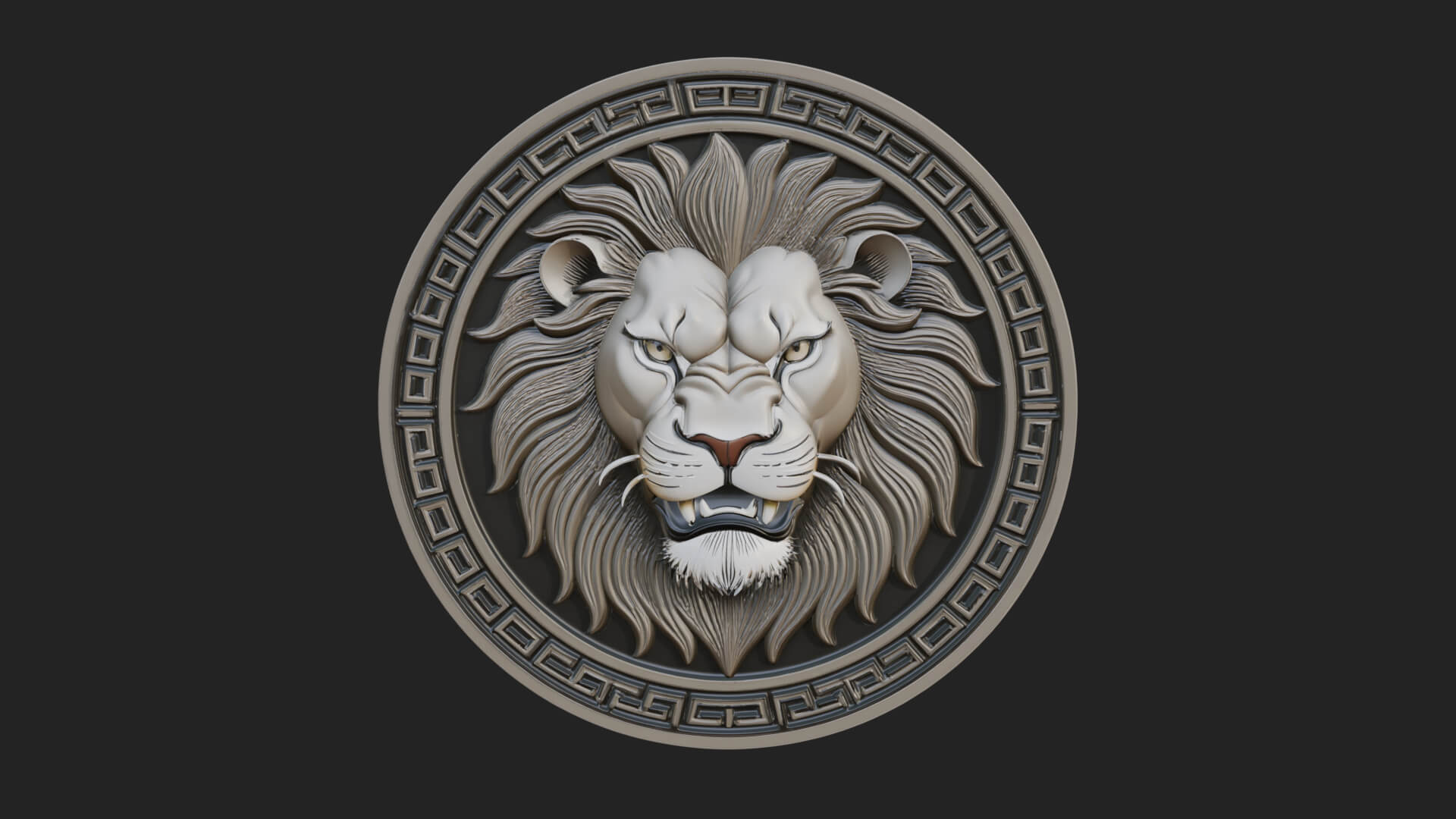 Leo Zodiac Relief Medallion Pendant Design 8 3D Print Model 3D Model