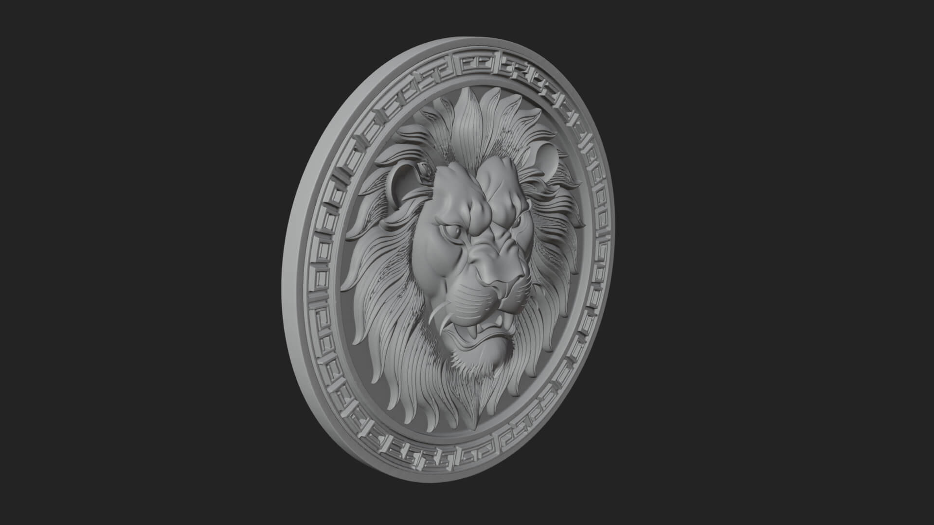 Leo Zodiac Relief Medallion Pendant Design 8 3D Print Model 3D Model