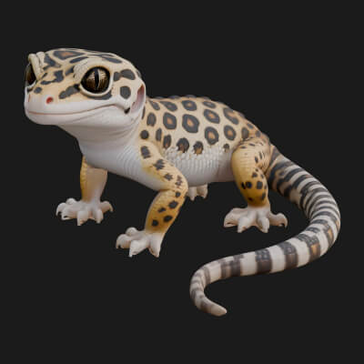 Leopard Gecko Statue Design 1 3D Print Model