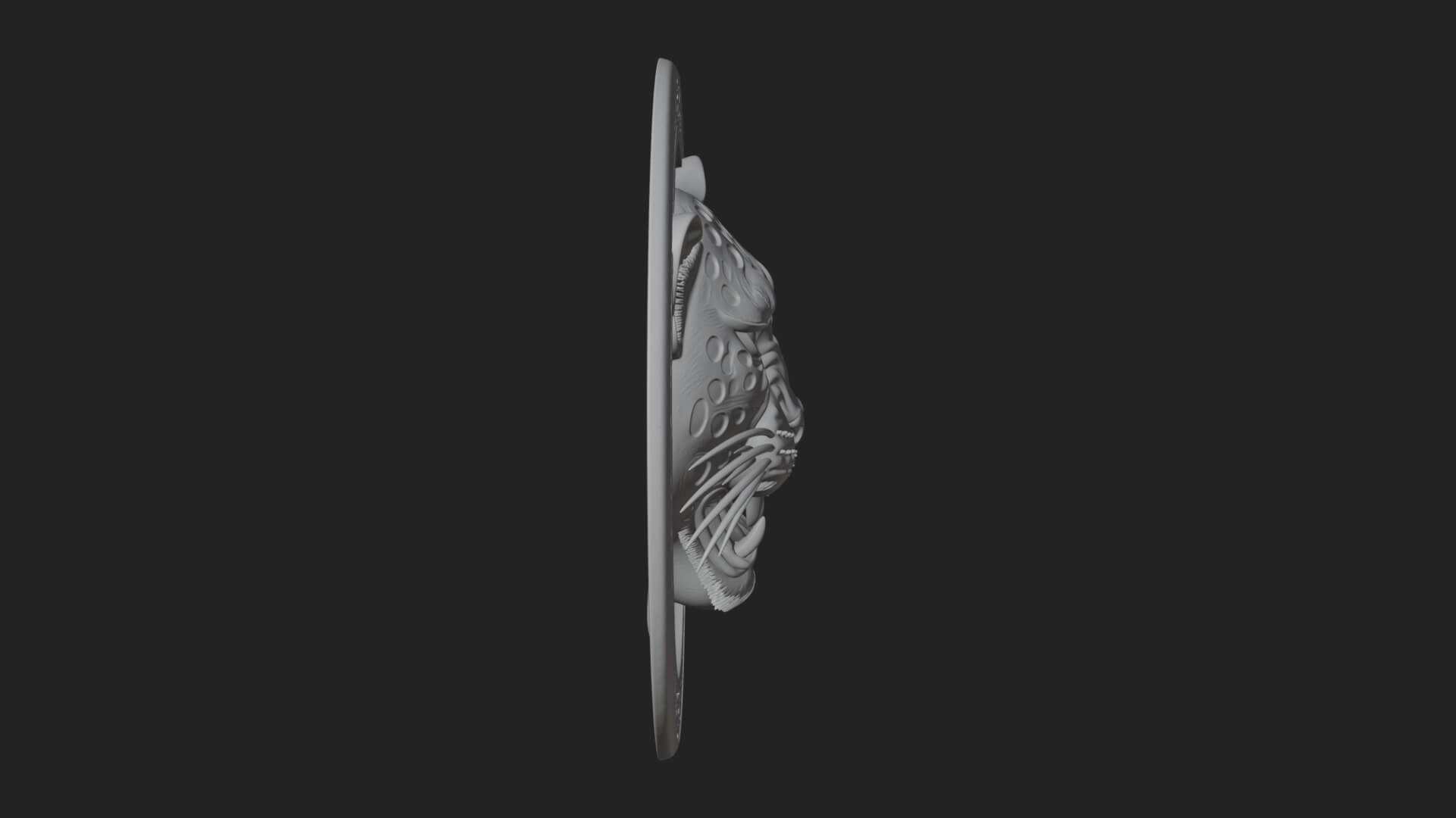 Leopard Head Oval Relief Plaque Design 1 3D Print Model 3D Model