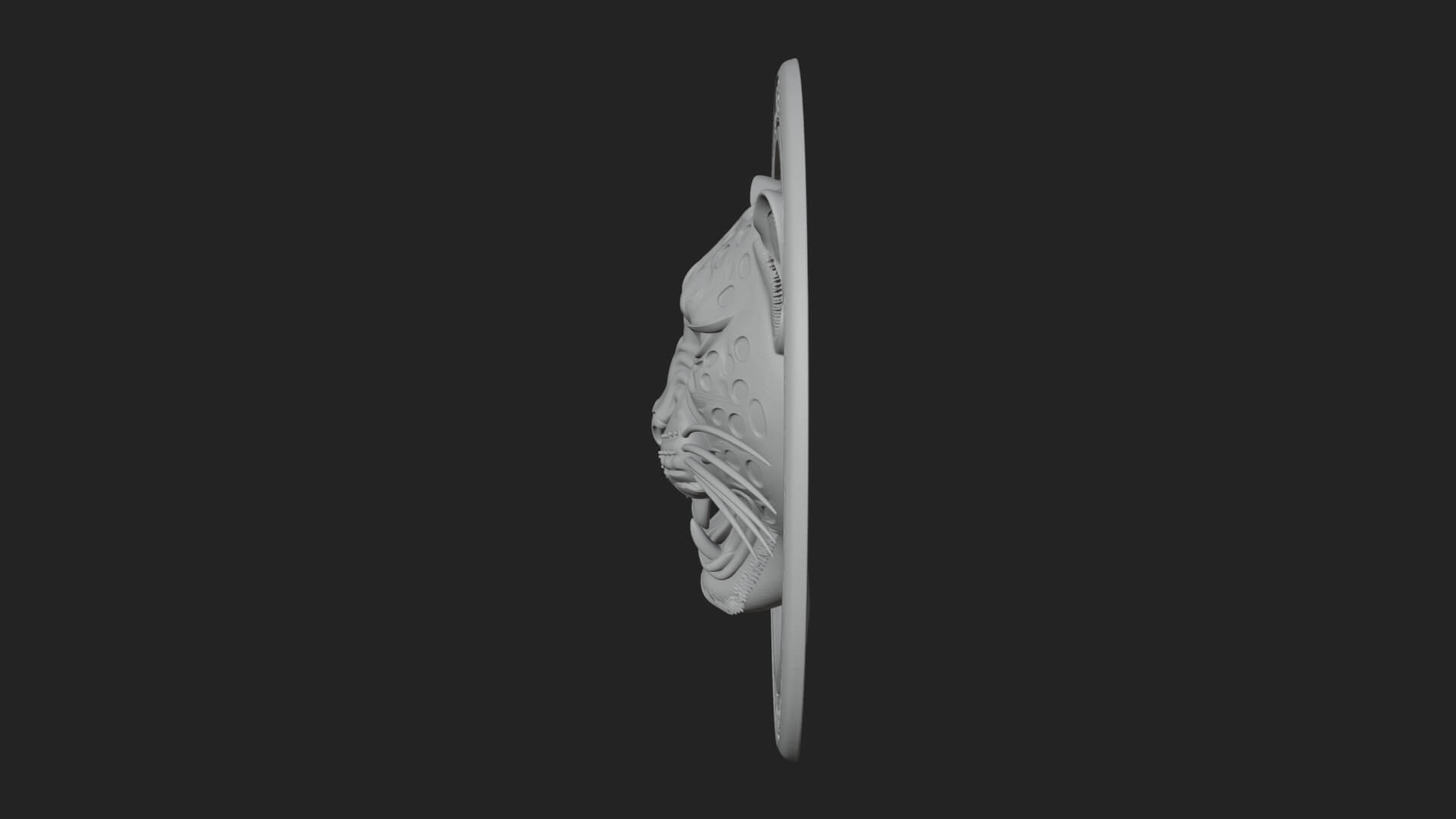 Leopard Head Oval Relief Plaque Design 1 3D Print Model 3D Model