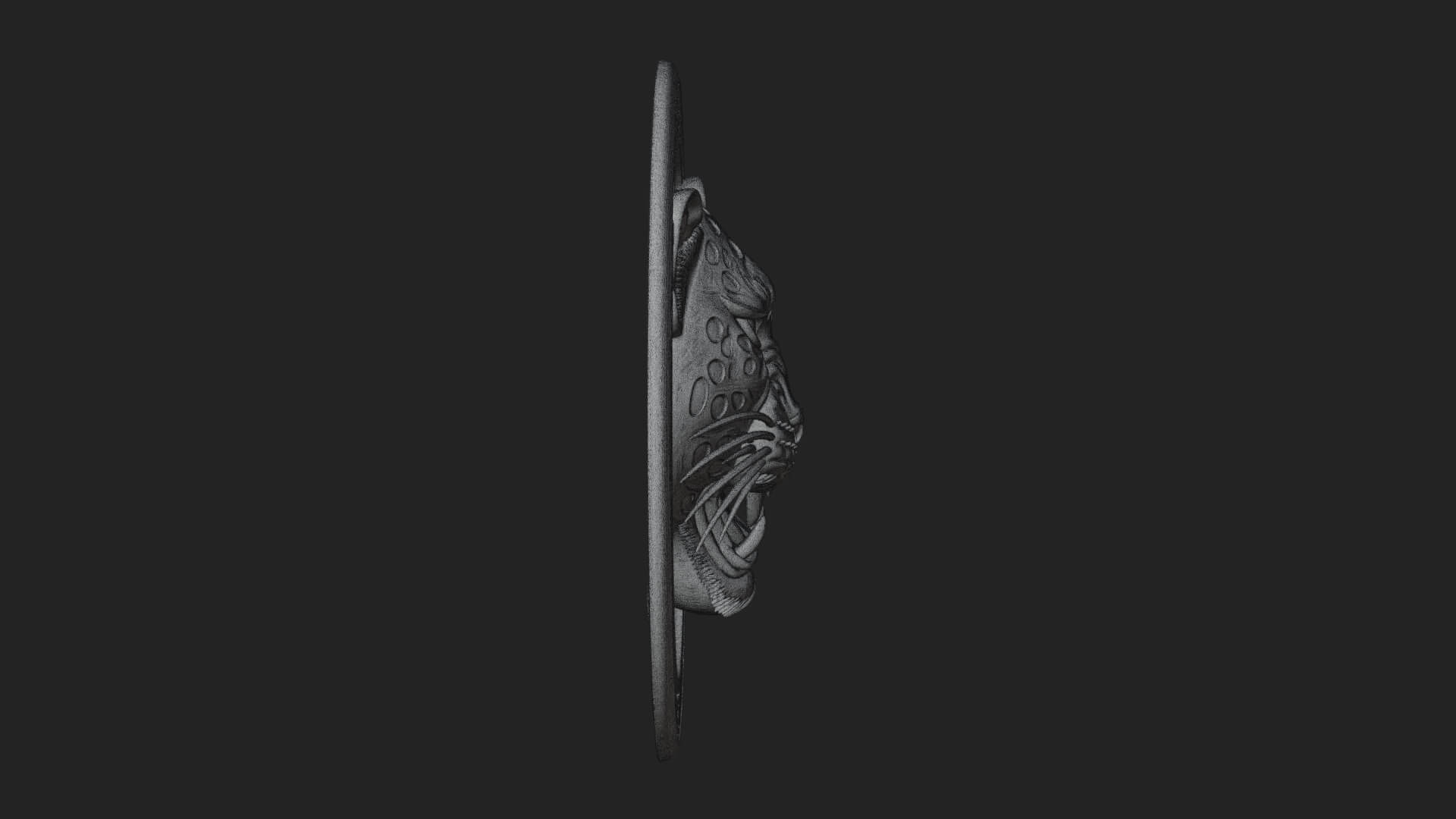 Leopard Head Oval Relief Plaque Design 1 3D Print Model 3D Model