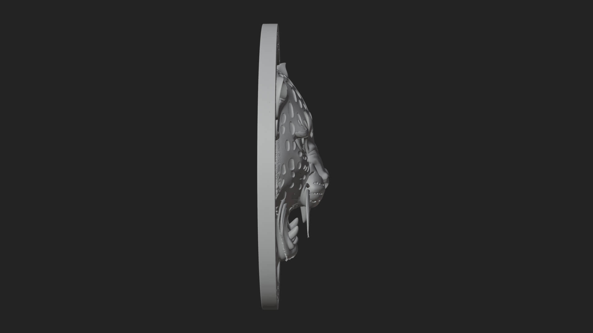 Leopard Head Oval Relief Plaque Design 2 3D Print Model 3D Model