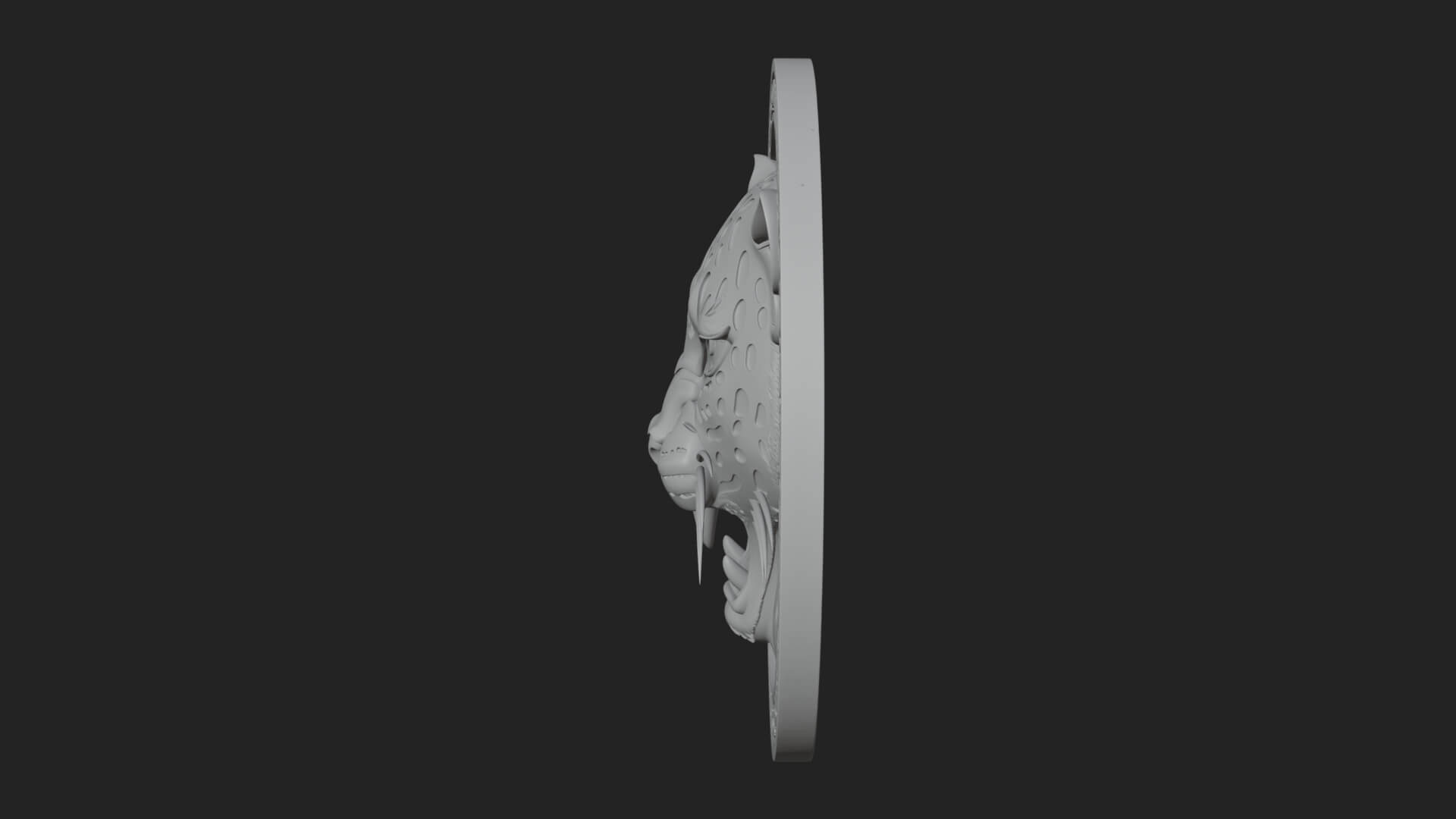 Leopard Head Oval Relief Plaque Design 2 3D Print Model 3D Model