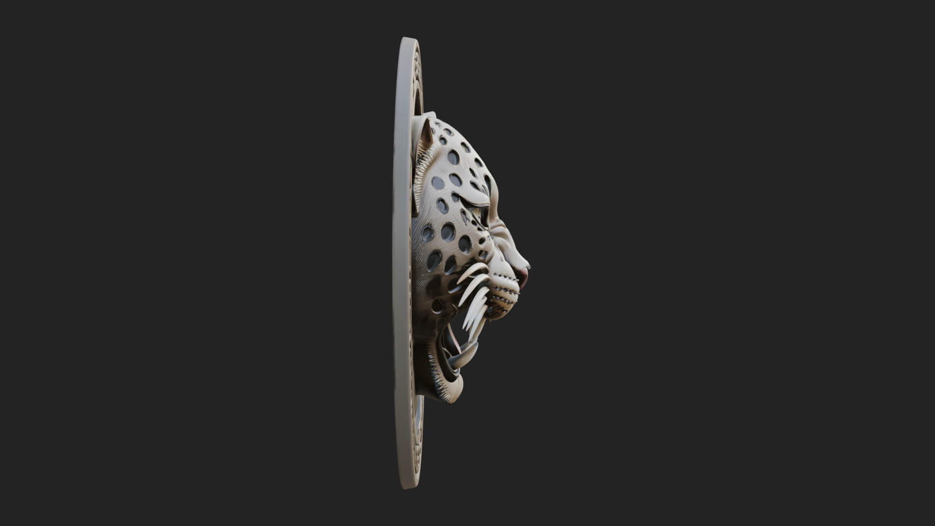 Leopard Head Oval Relief Plaque Design 3 3D Print Model 3D Model