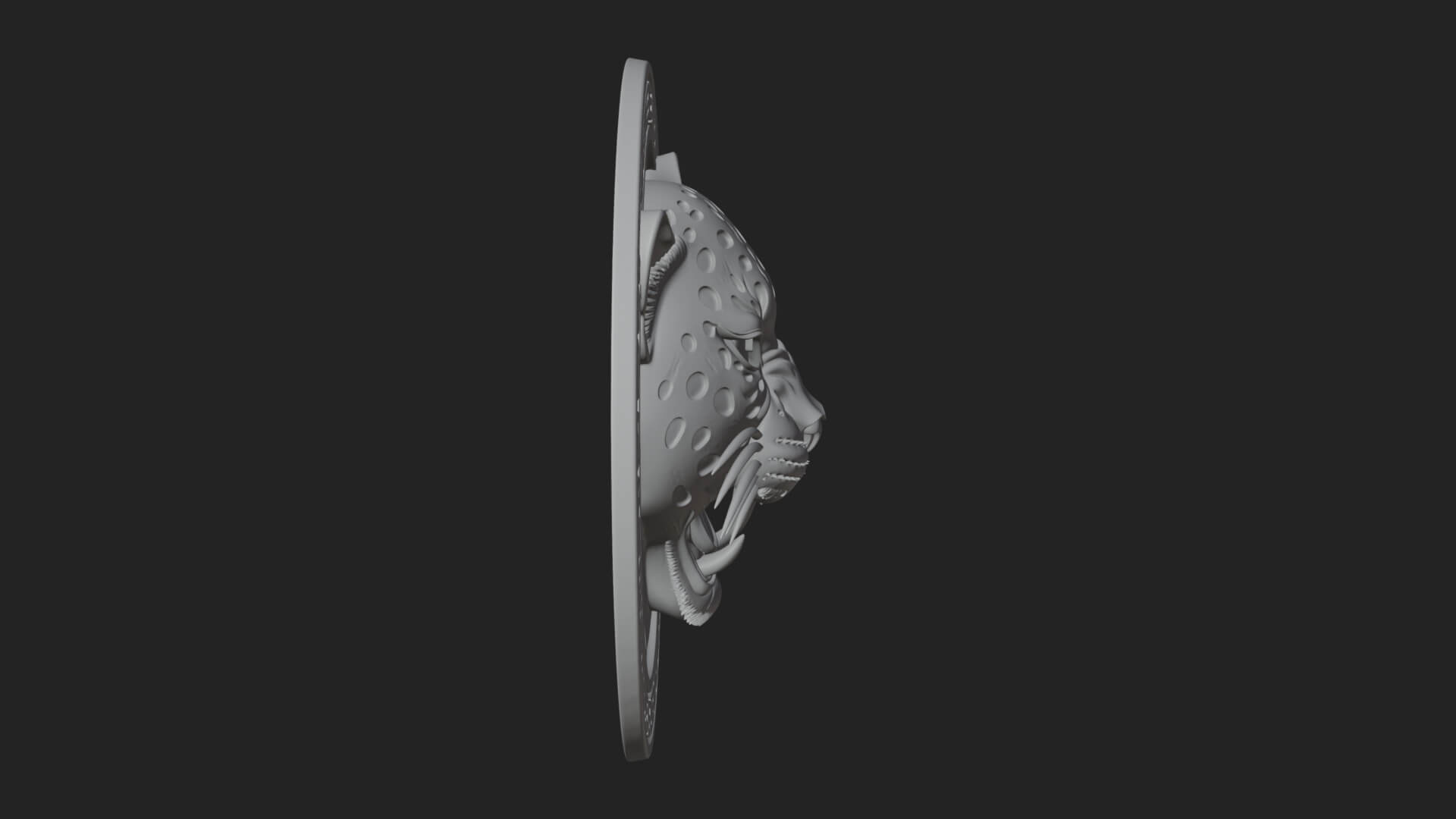 Leopard Head Oval Relief Plaque Design 3 3D Print Model 3D Model