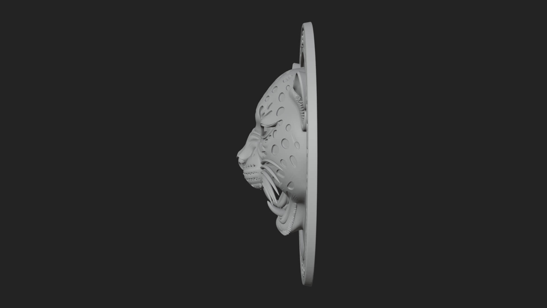 Leopard Head Oval Relief Plaque Design 3 3D Print Model 3D Model