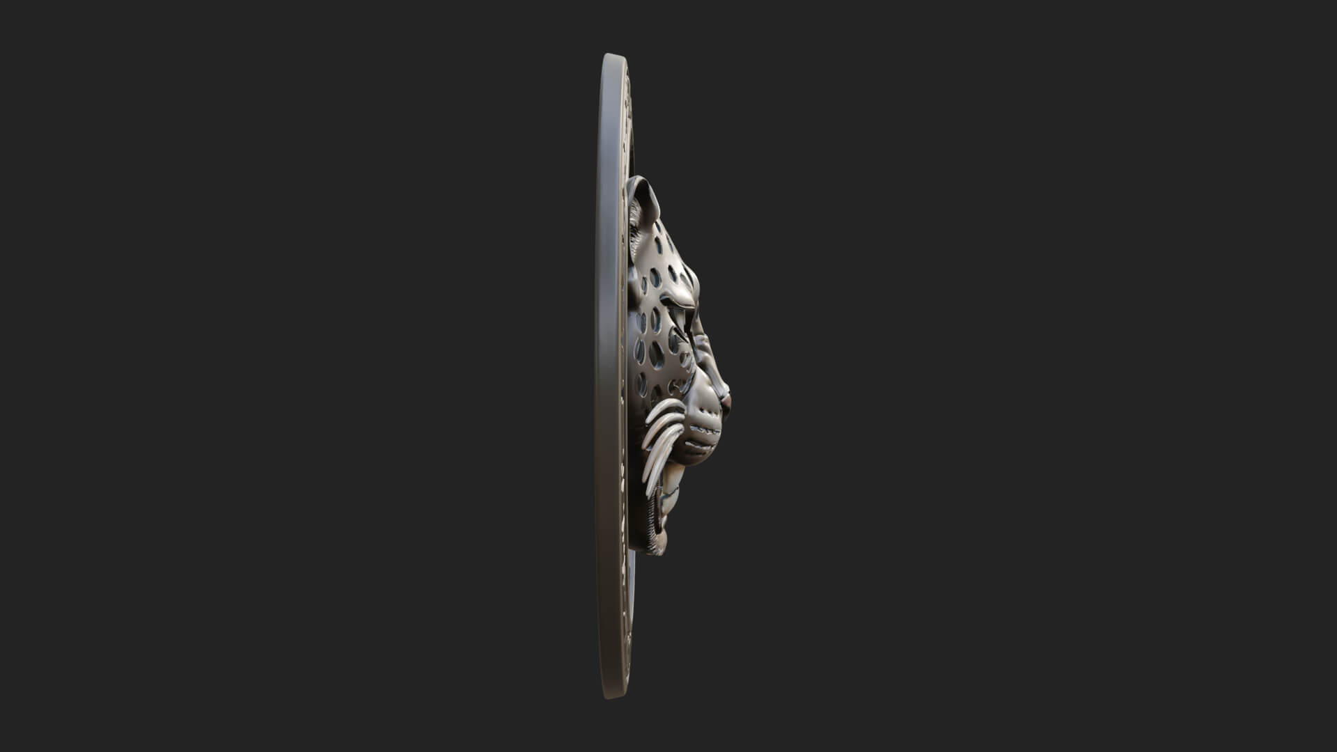 Leopard Head Oval Relief Plaque Design 4 3D Print Model 3D Model