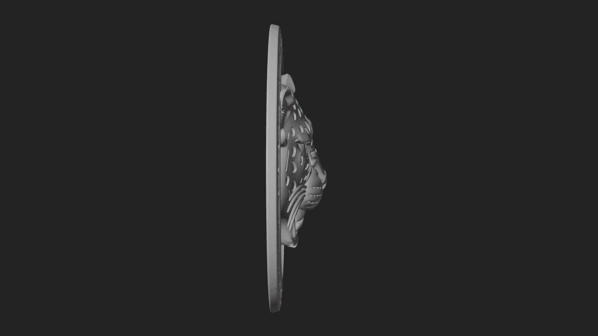 Leopard Head Oval Relief Plaque Design 4 3D Print Model 3D Model