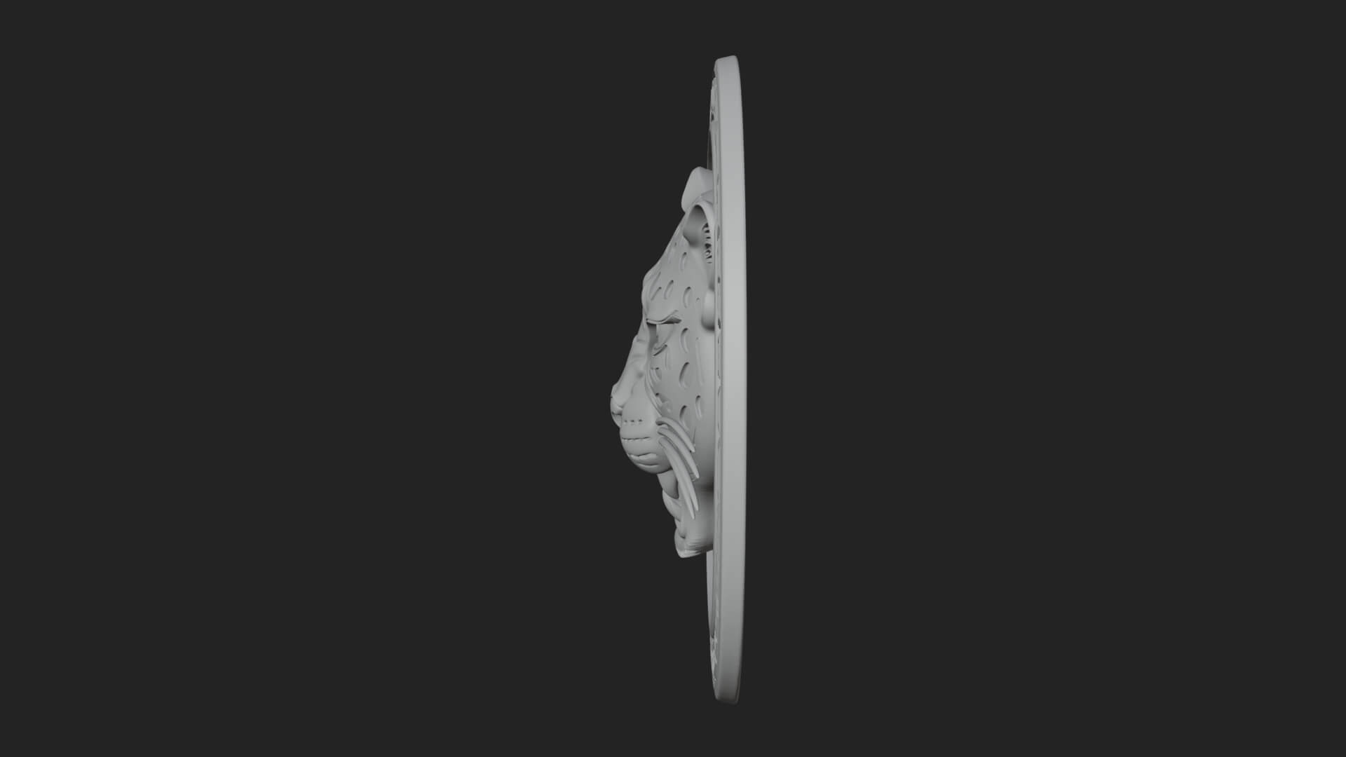 Leopard Head Oval Relief Plaque Design 4 3D Print Model 3D Model