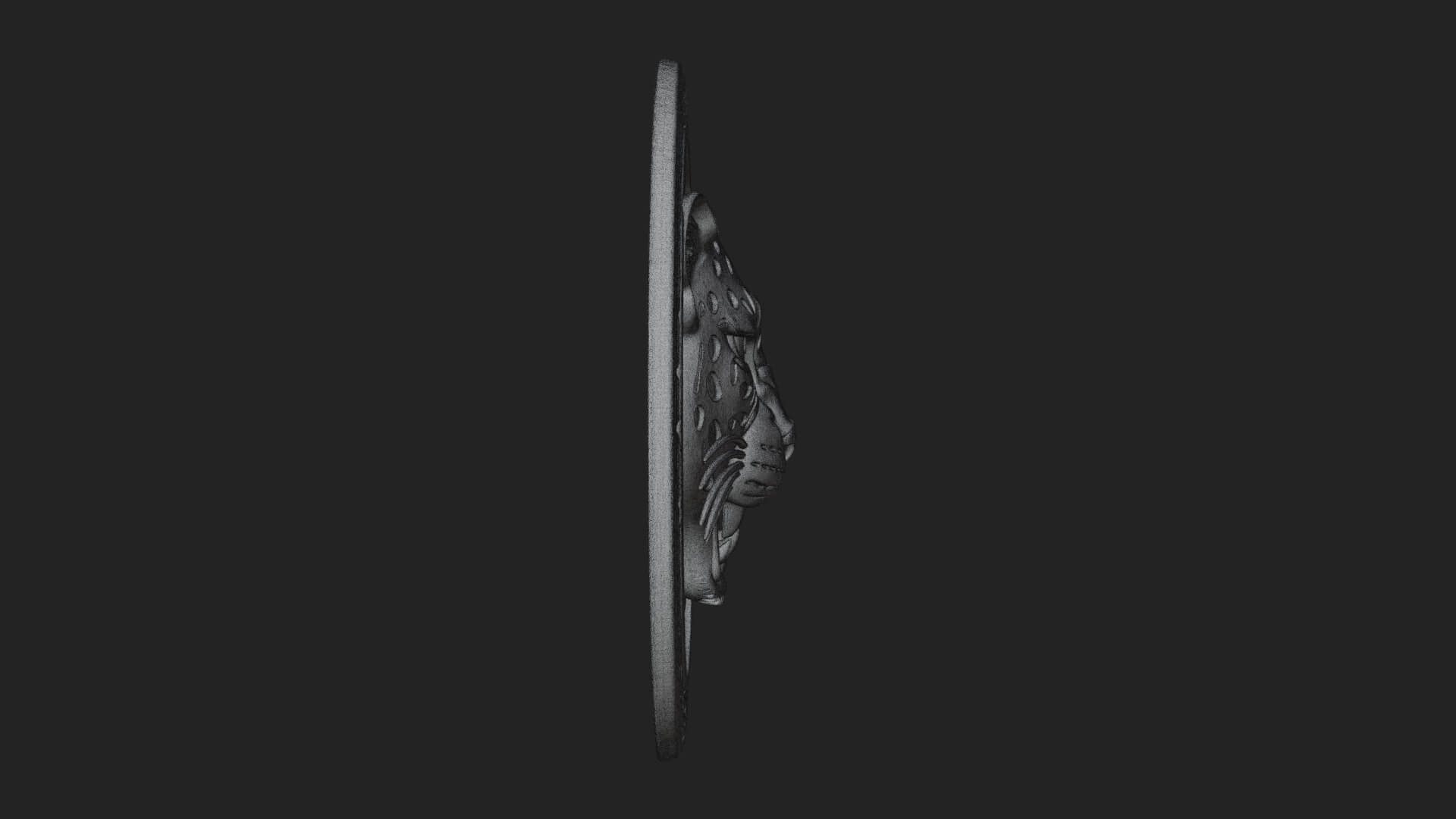 Leopard Head Oval Relief Plaque Design 4 3D Print Model 3D Model