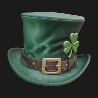 Leprechaun Buckle Top Hat Model Design 1 3D Print Model