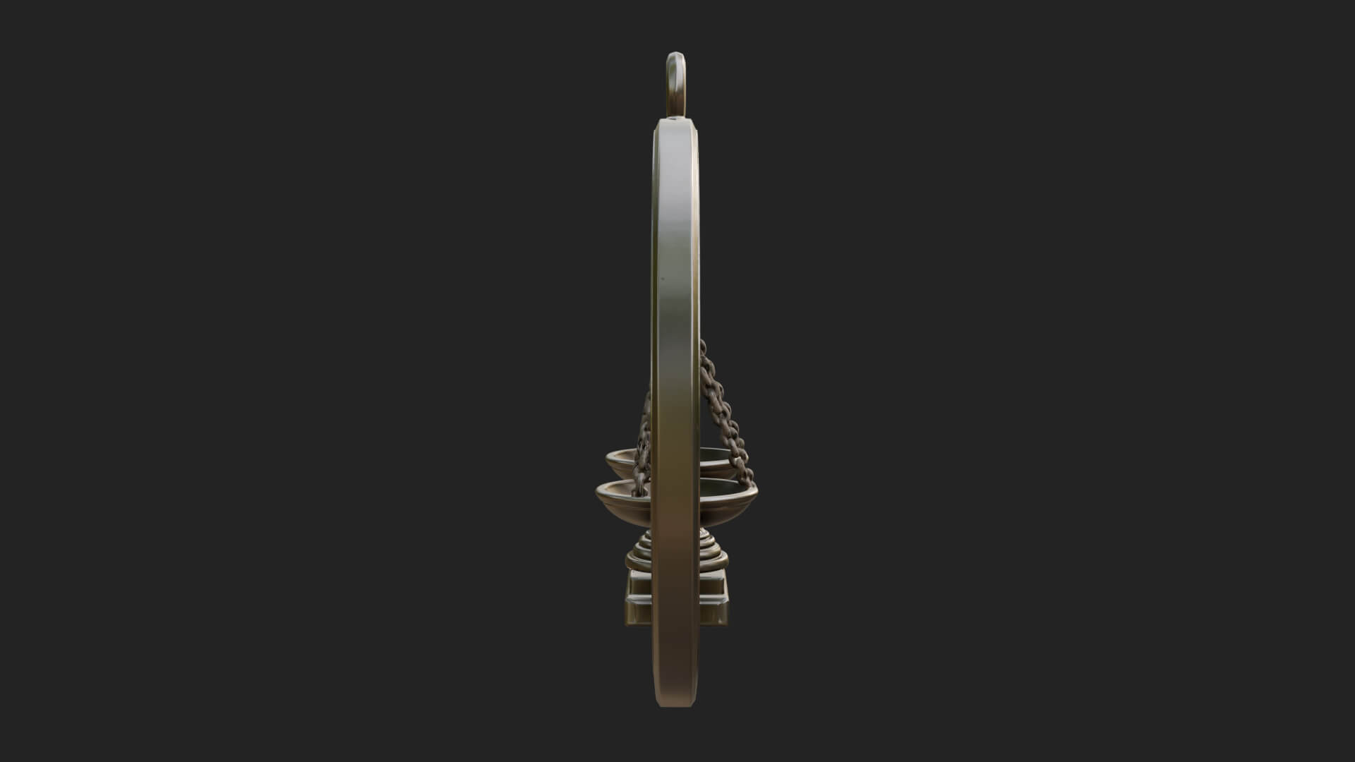 Libra Zodiac Relief Medallion Pendant Design 5 3D Print Mode 3D Model