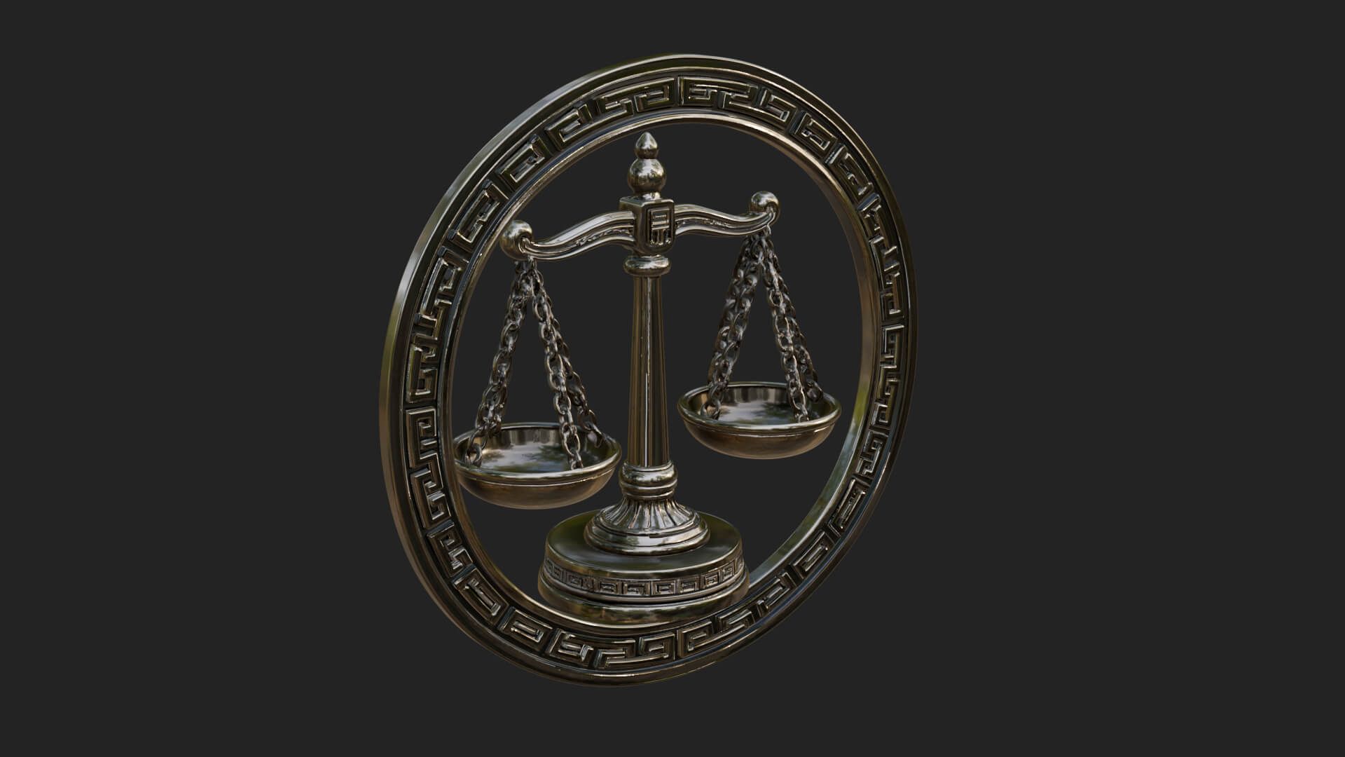 Libra Zodiac Relief Medallion Pendant Design 6 3D Print Mode 3D Model