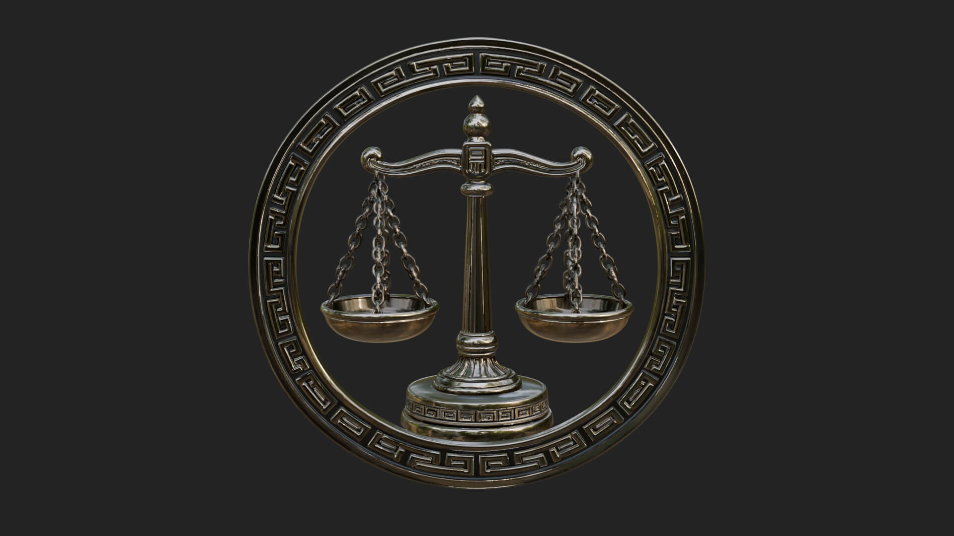 Libra Zodiac Relief Medallion Pendant Design 6 3D Print Mode 3D Model