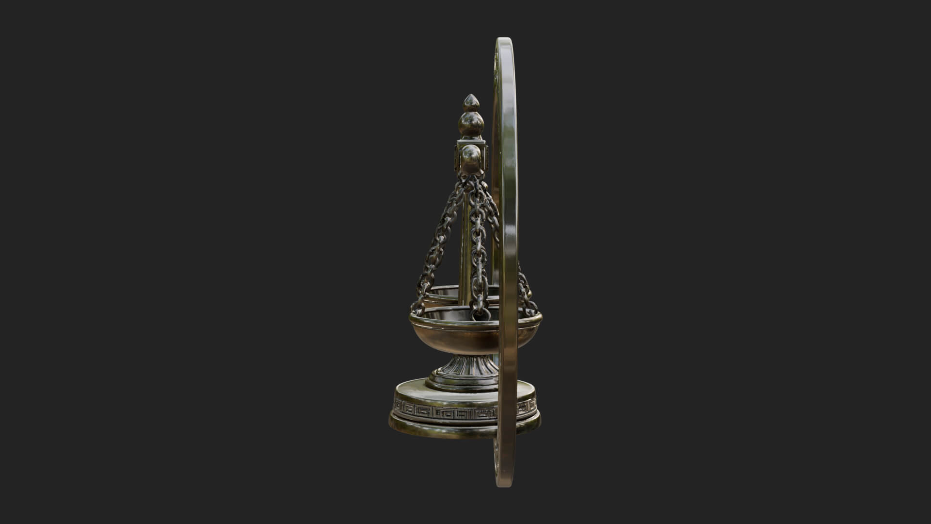 Libra Zodiac Relief Medallion Pendant Design 6 3D Print Mode 3D Model