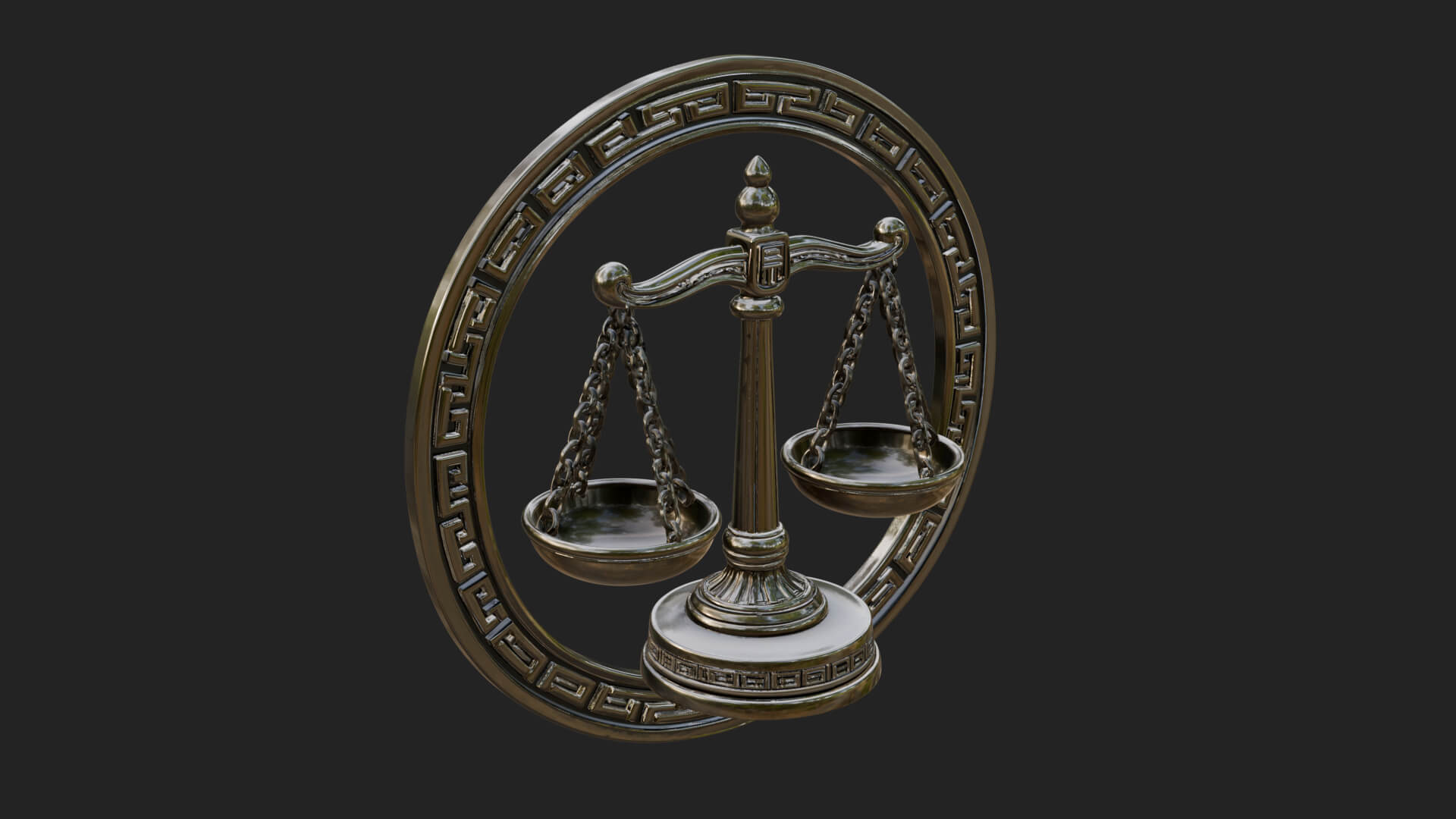 Libra Zodiac Relief Medallion Pendant Design 6 3D Print Mode 3D Model