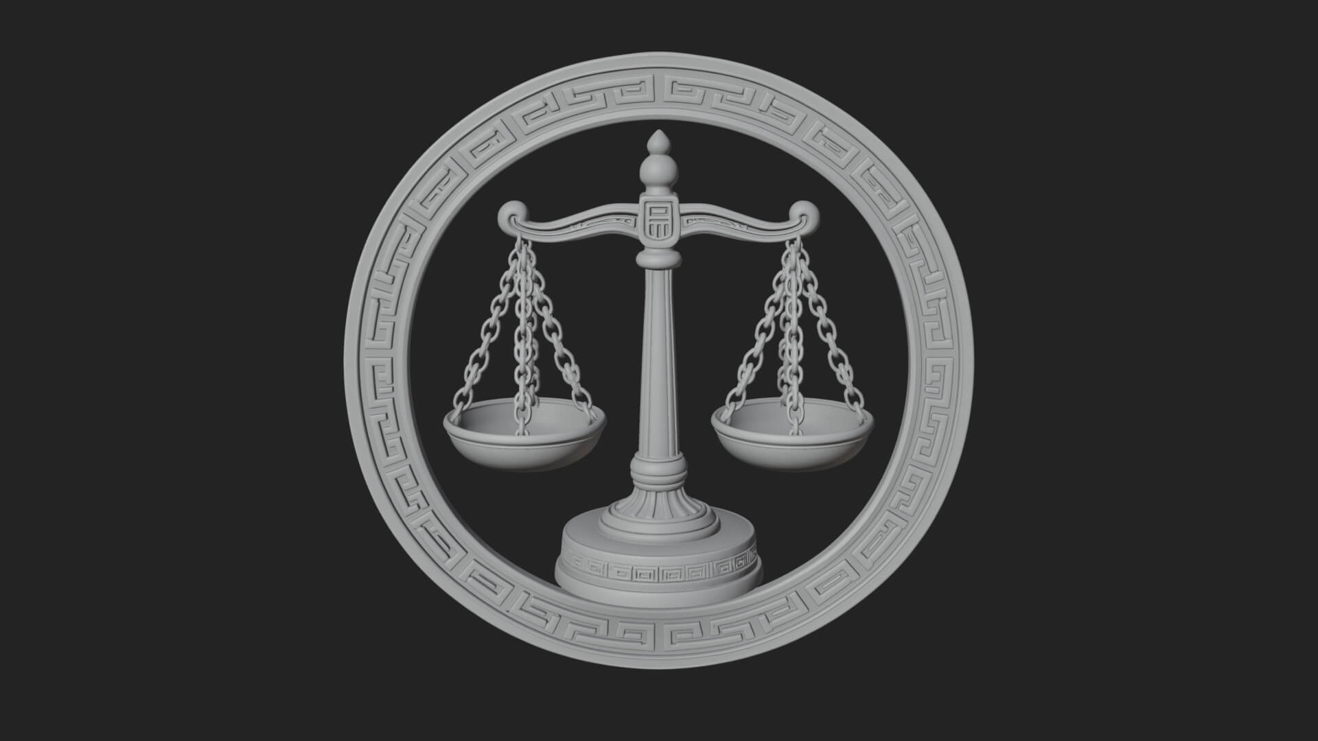 Libra Zodiac Relief Medallion Pendant Design 6 3D Print Mode 3D Model