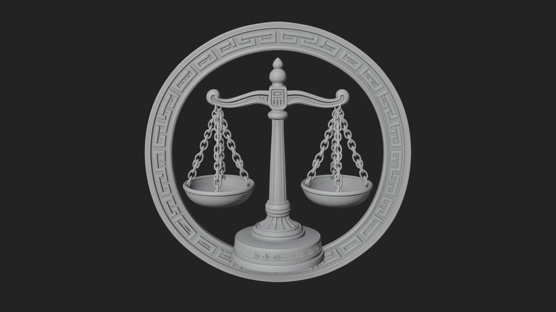 Libra Zodiac Relief Medallion Pendant Design 6 3D Print Mode 3D Model