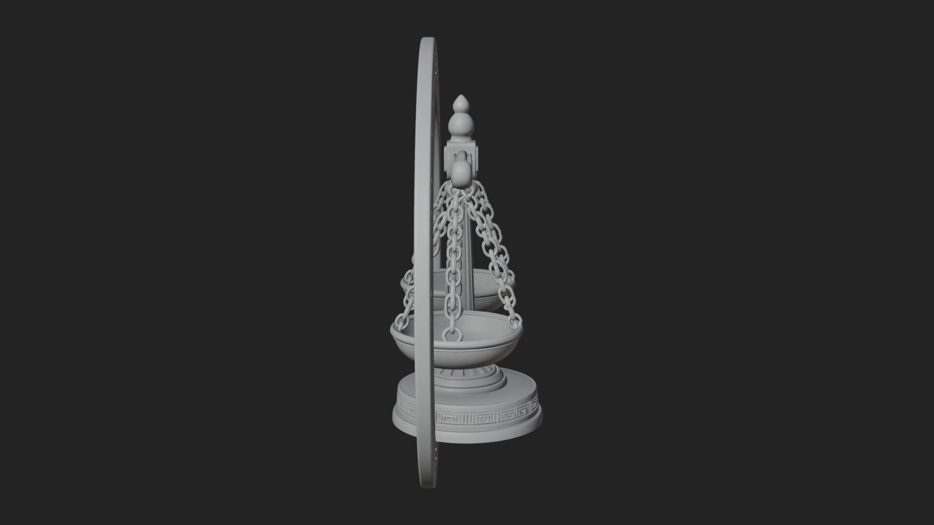 Libra Zodiac Relief Medallion Pendant Design 6 3D Print Mode 3D Model