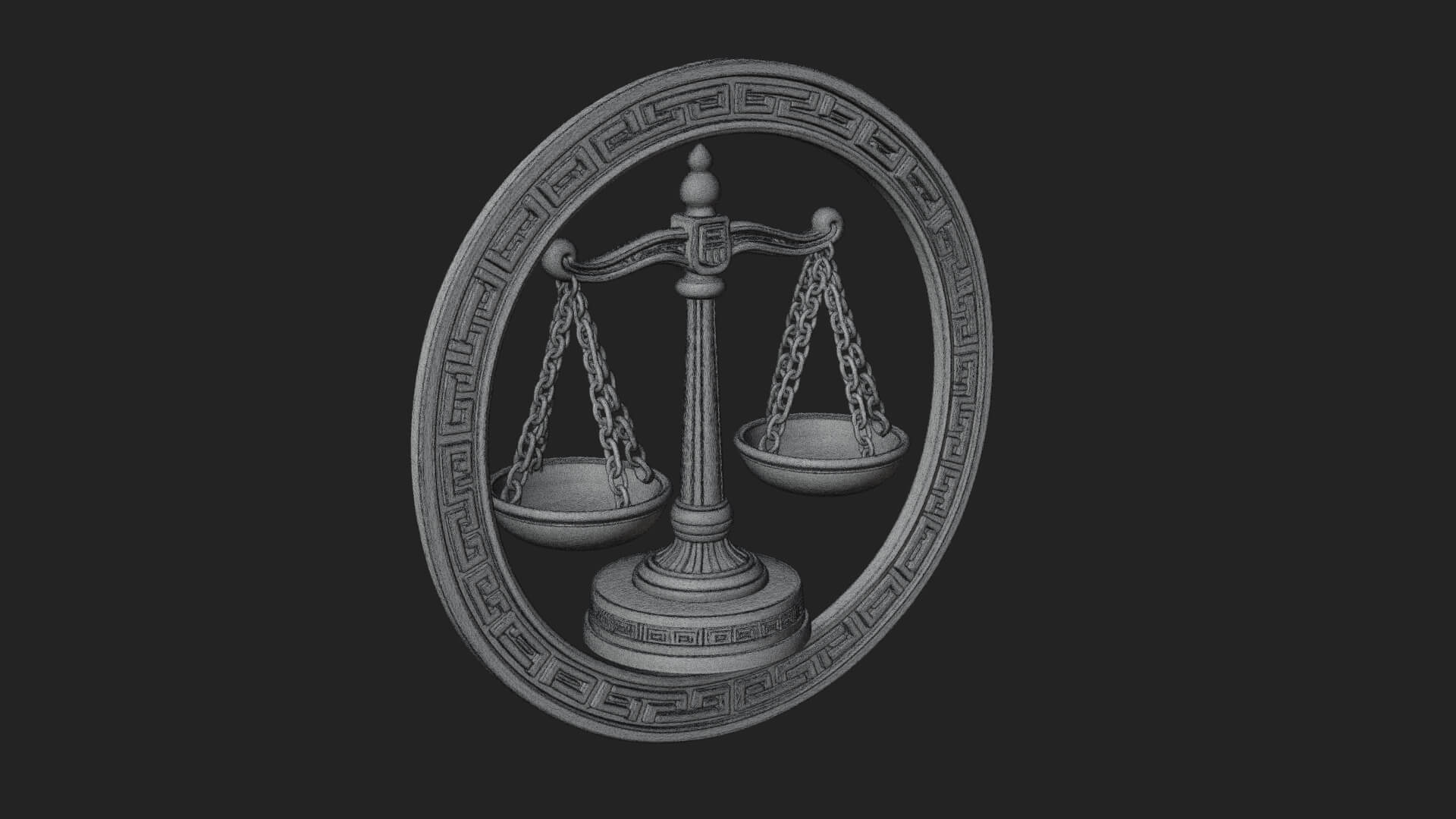 Libra Zodiac Relief Medallion Pendant Design 6 3D Print Mode 3D Model
