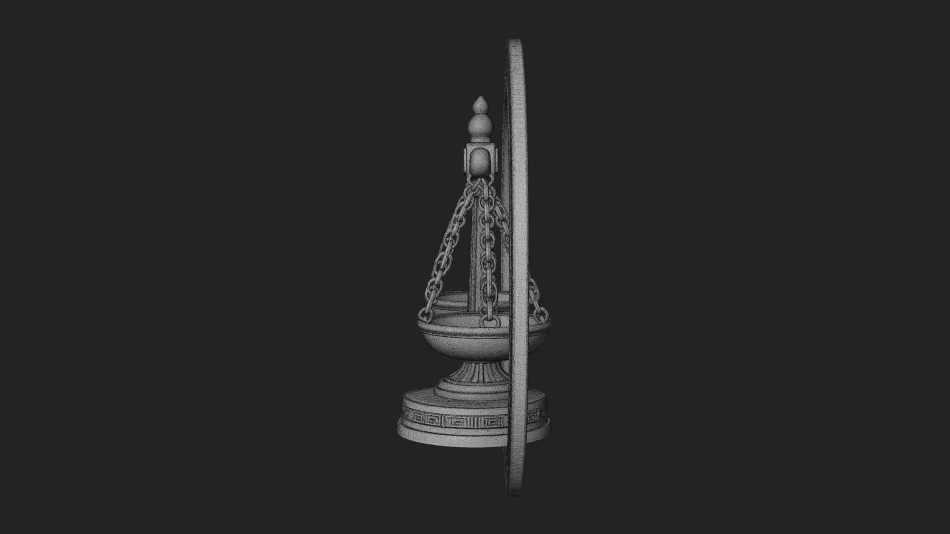 Libra Zodiac Relief Medallion Pendant Design 6 3D Print Mode 3D Model