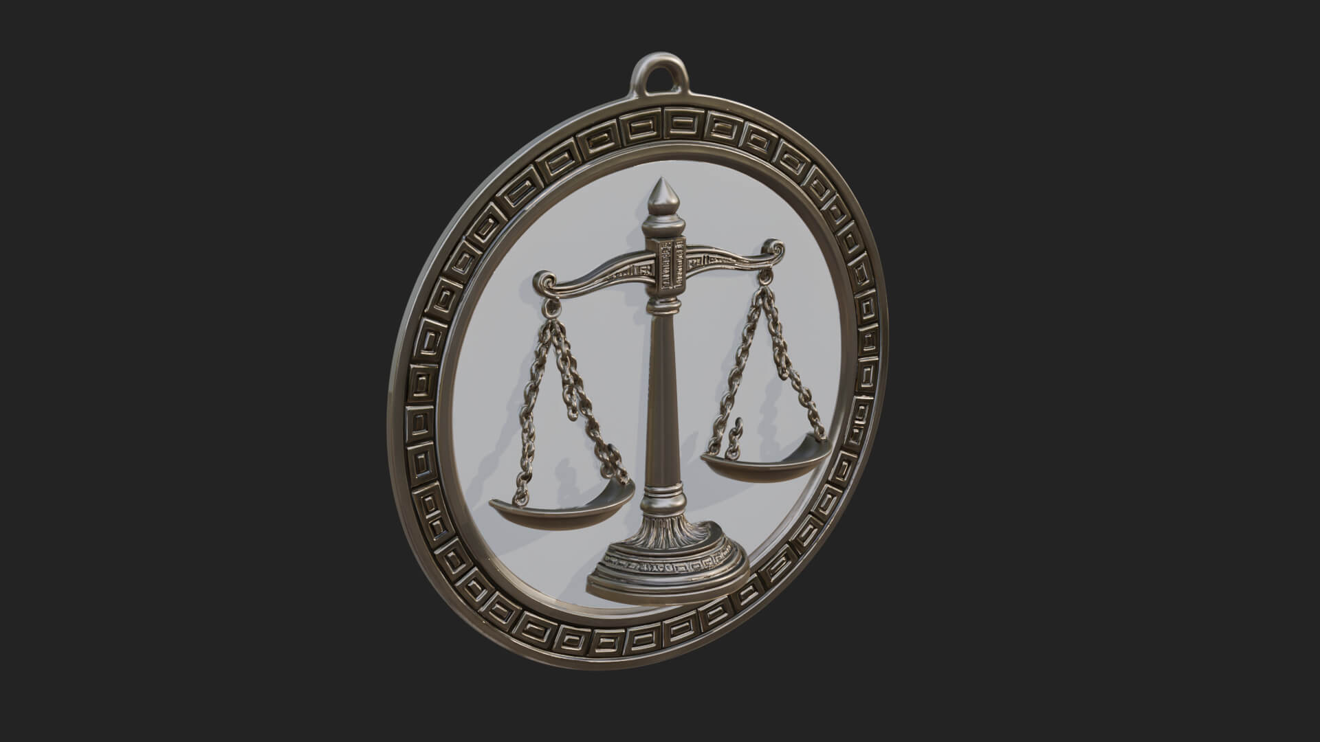 Libra Zodiac Relief Medallion Pendant Design 8 3D Print Mode 3D Model