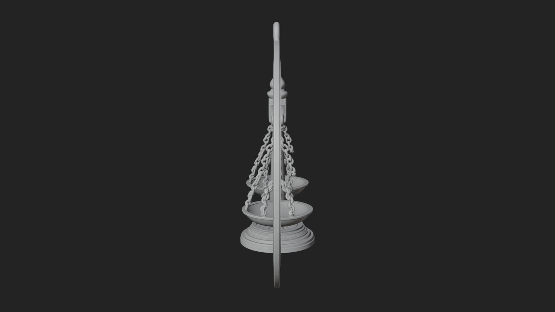 Libra Zodiac Relief Medallion Pendant Design 8 3D Print Mode 3D Model