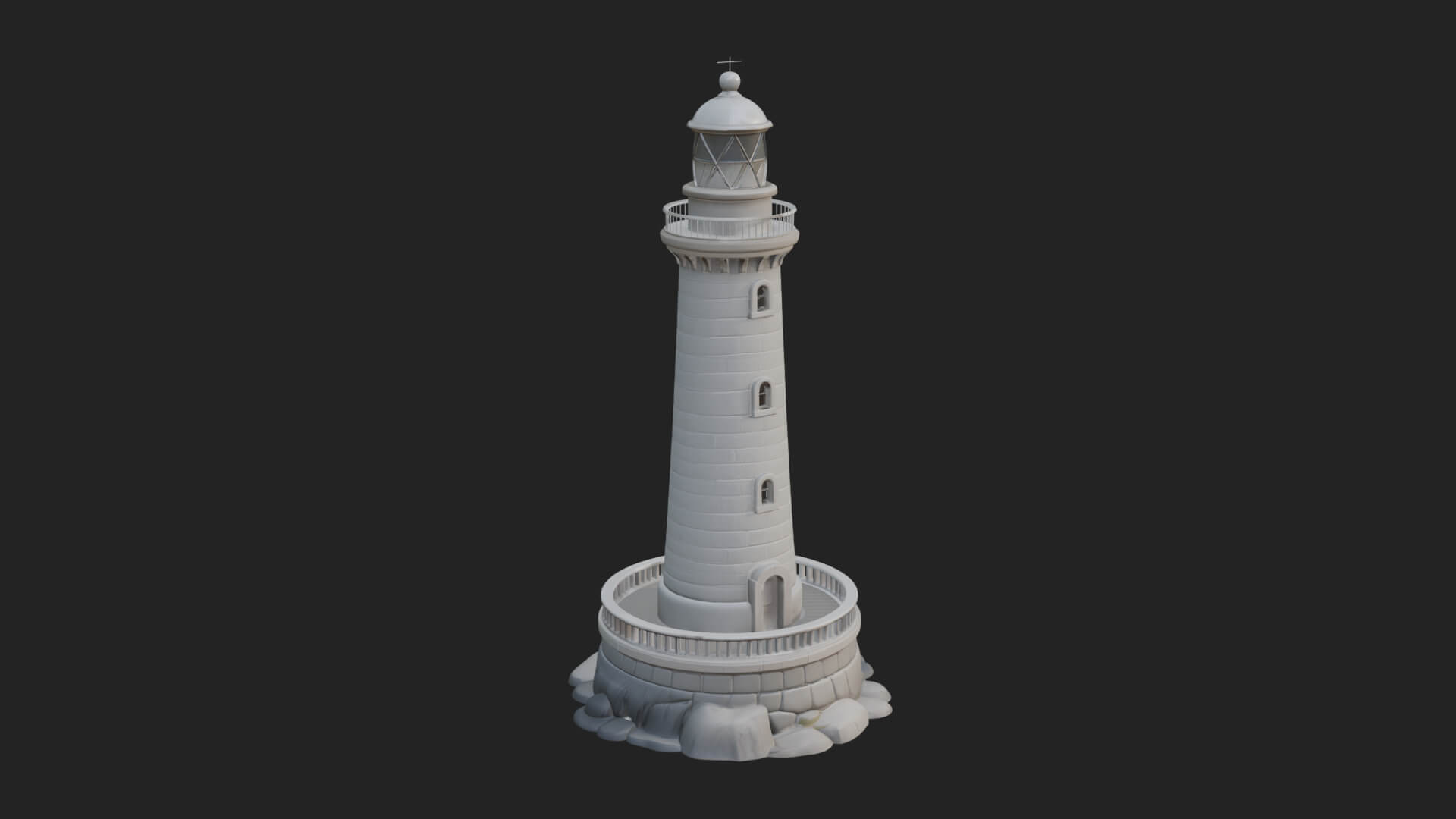 Lighthouse Stone Tower Design 1 3D Print Model 3D Model