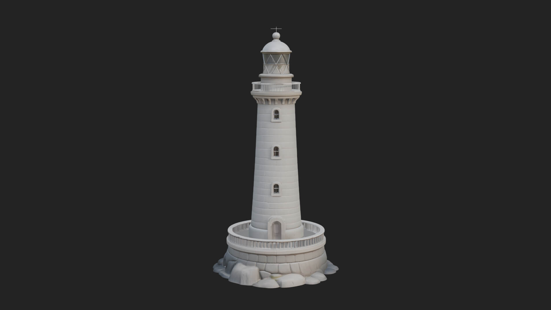 Lighthouse Stone Tower Design 1 3D Print Model 3D Model