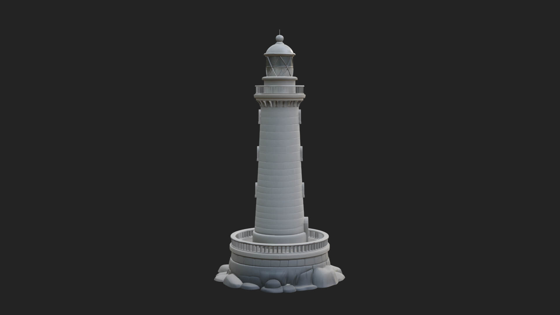 Lighthouse Stone Tower Design 1 3D Print Model 3D Model