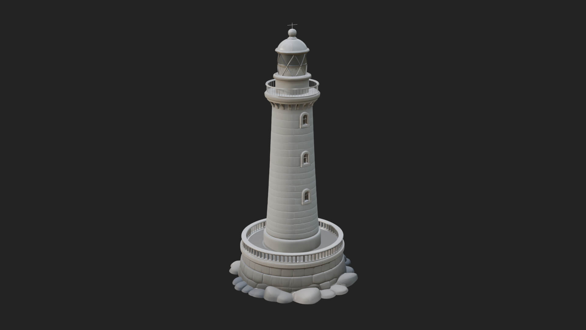 Lighthouse Stone Tower Design 1 3D Print Model 3D Model
