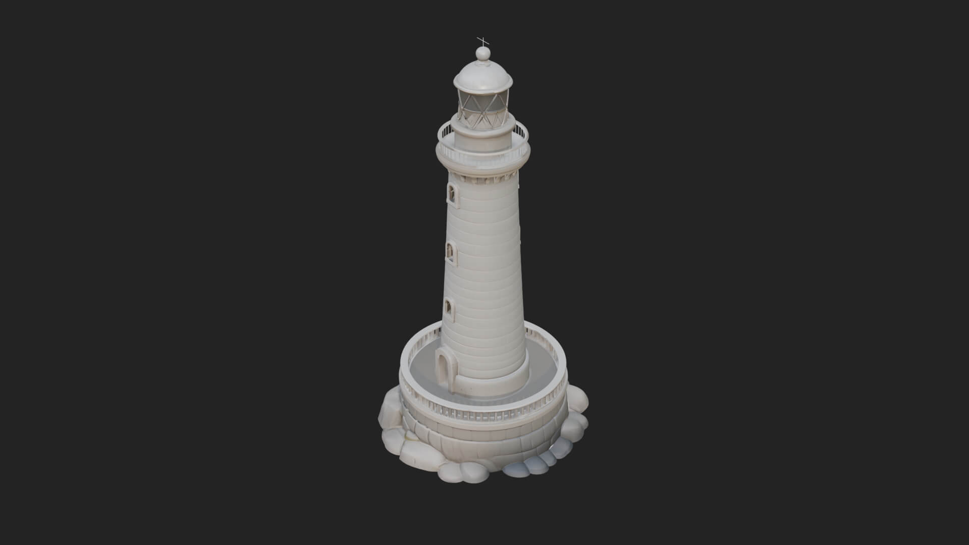 Lighthouse Stone Tower Design 1 3D Print Model 3D Model