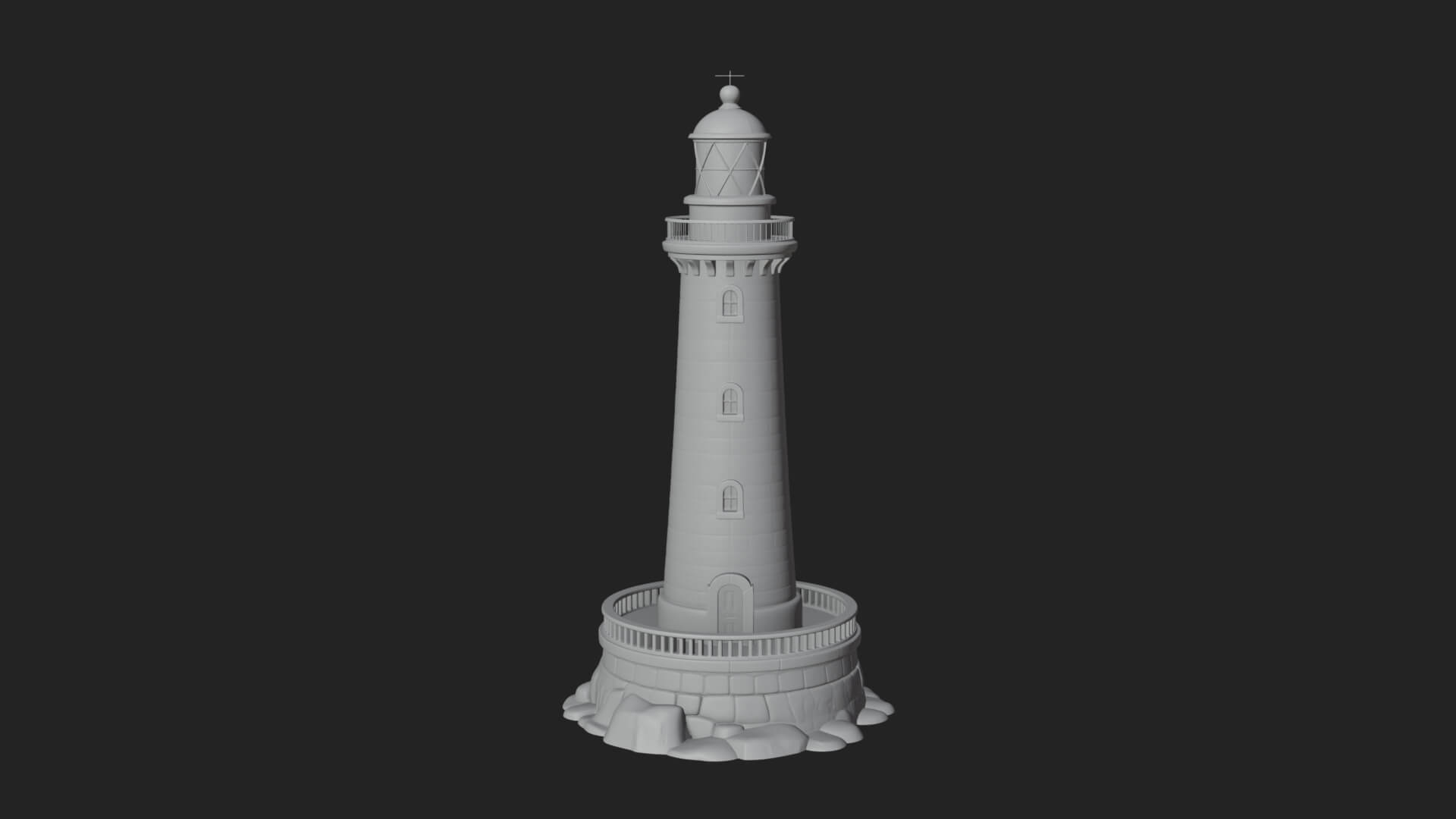 Lighthouse Stone Tower Design 1 3D Print Model 3D Model