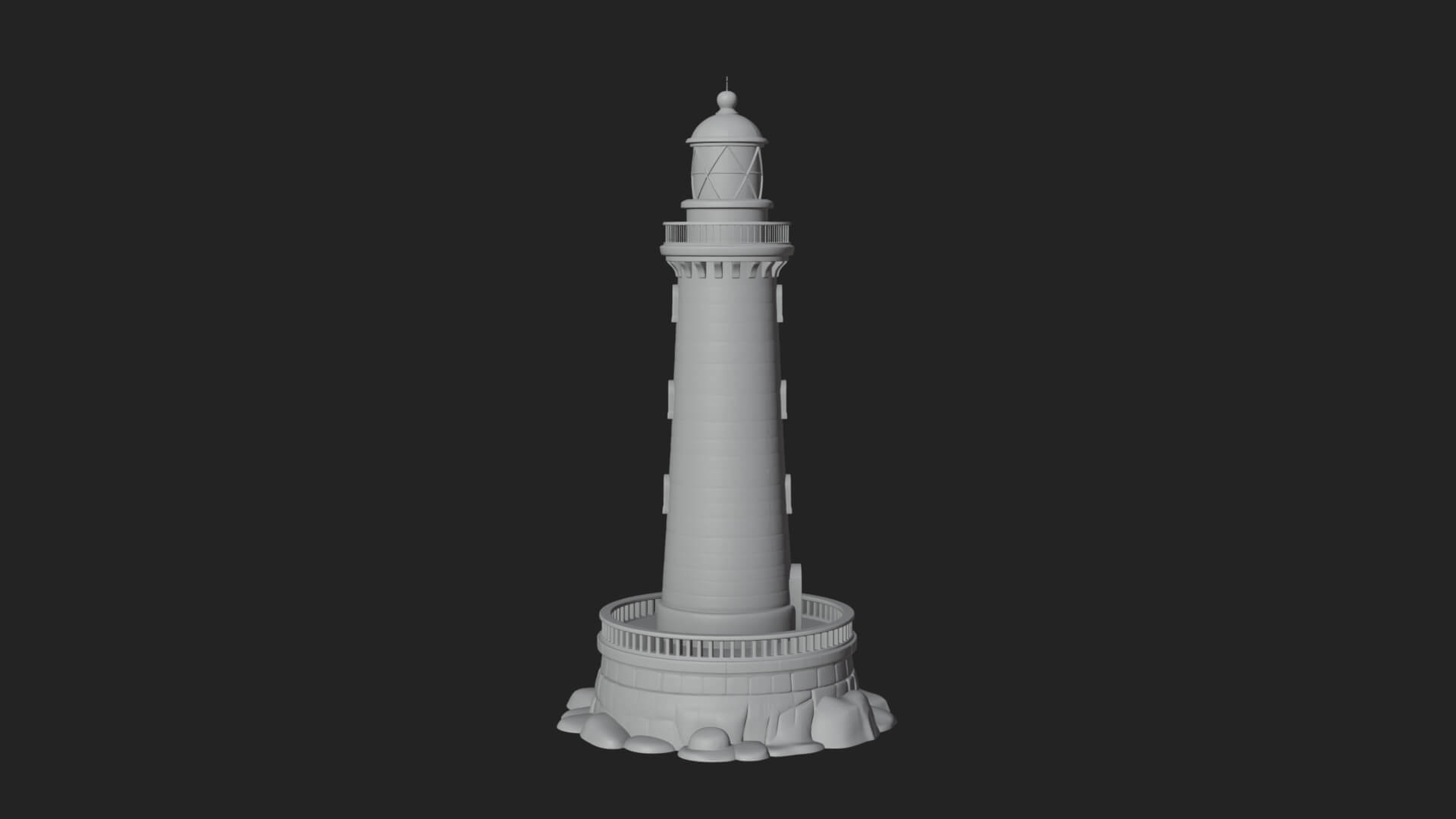 Lighthouse Stone Tower Design 1 3D Print Model 3D Model