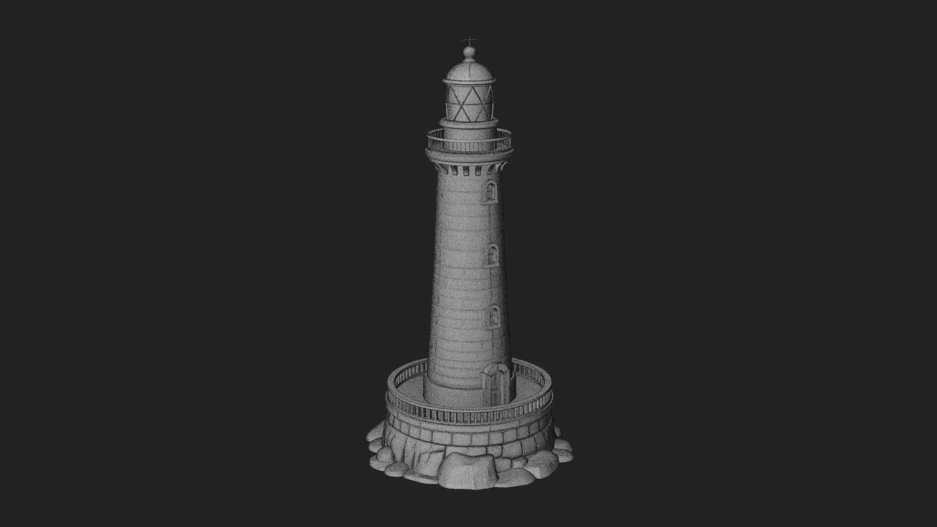 Lighthouse Stone Tower Design 1 3D Print Model 3D Model