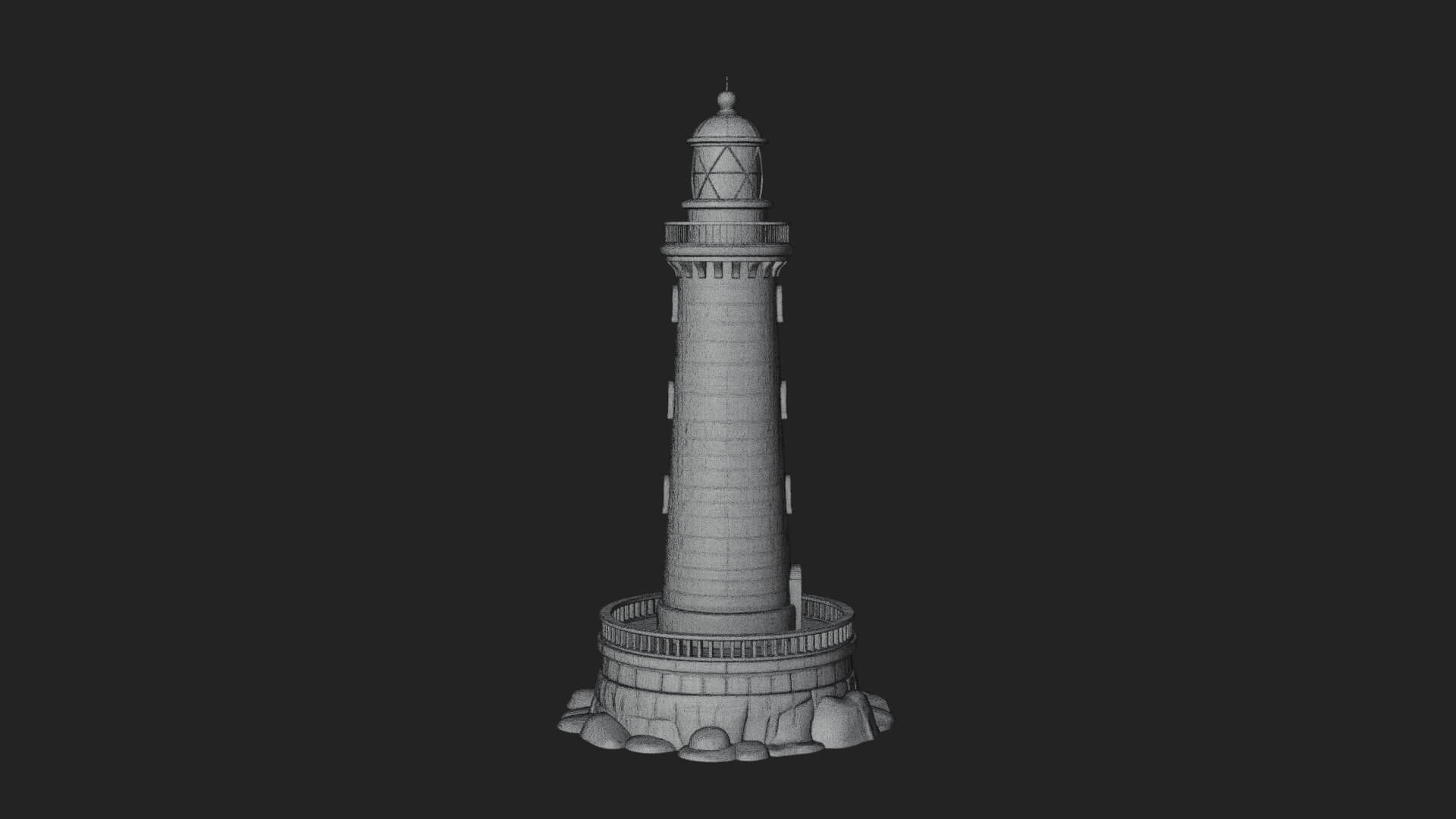 Lighthouse Stone Tower Design 1 3D Print Model 3D Model