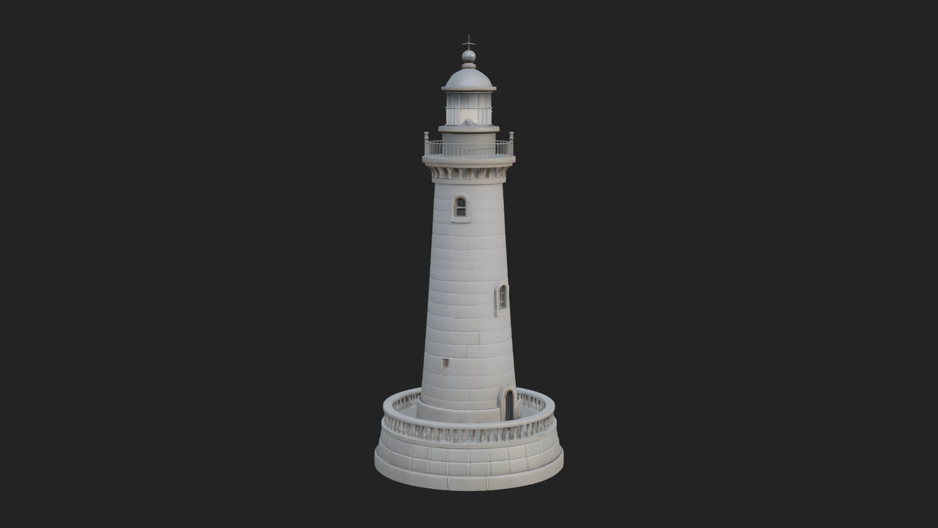Lighthouse Stone Tower Design 2 3D Print Model 3D Model