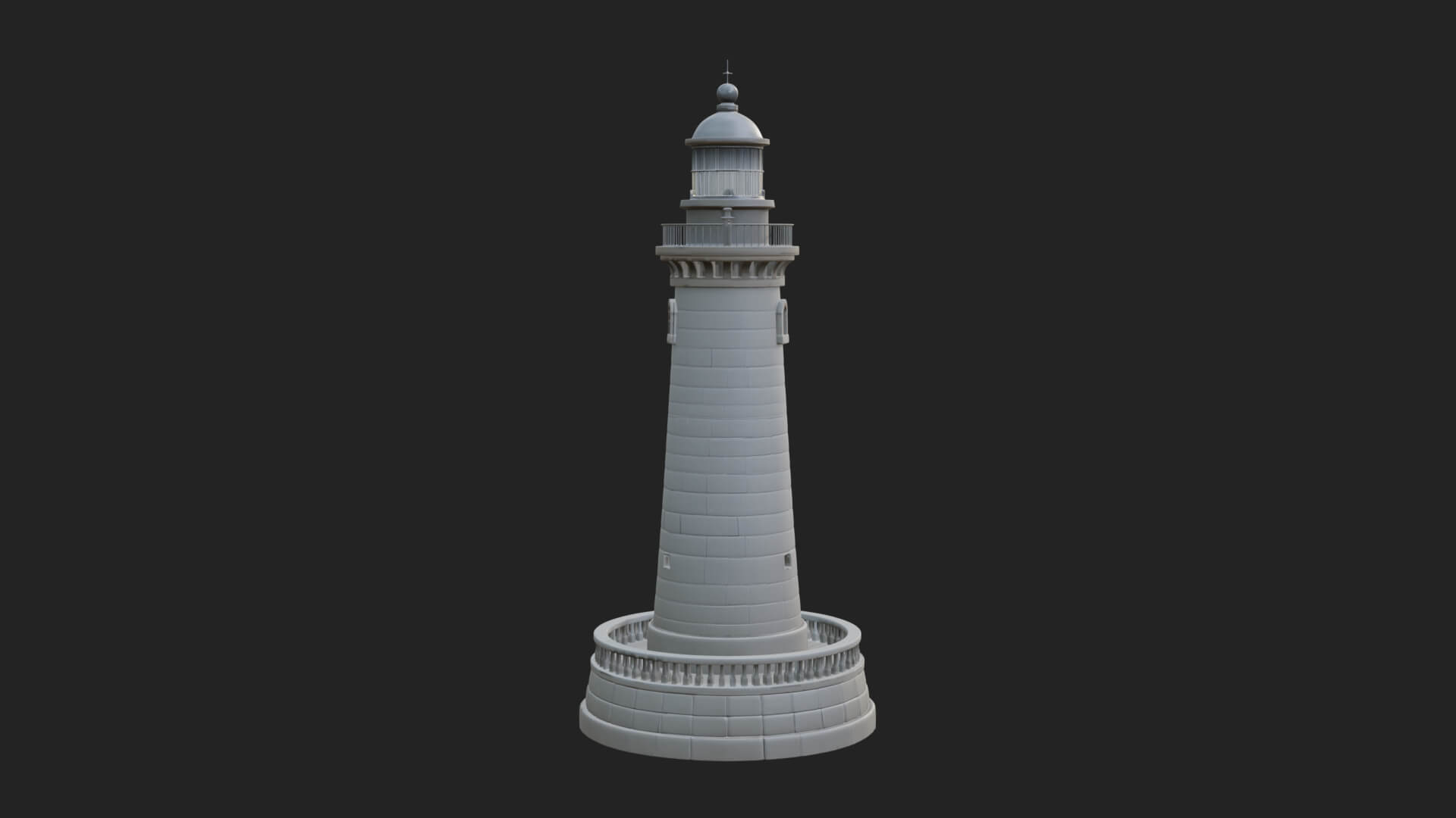 Lighthouse Stone Tower Design 2 3D Print Model 3D Model