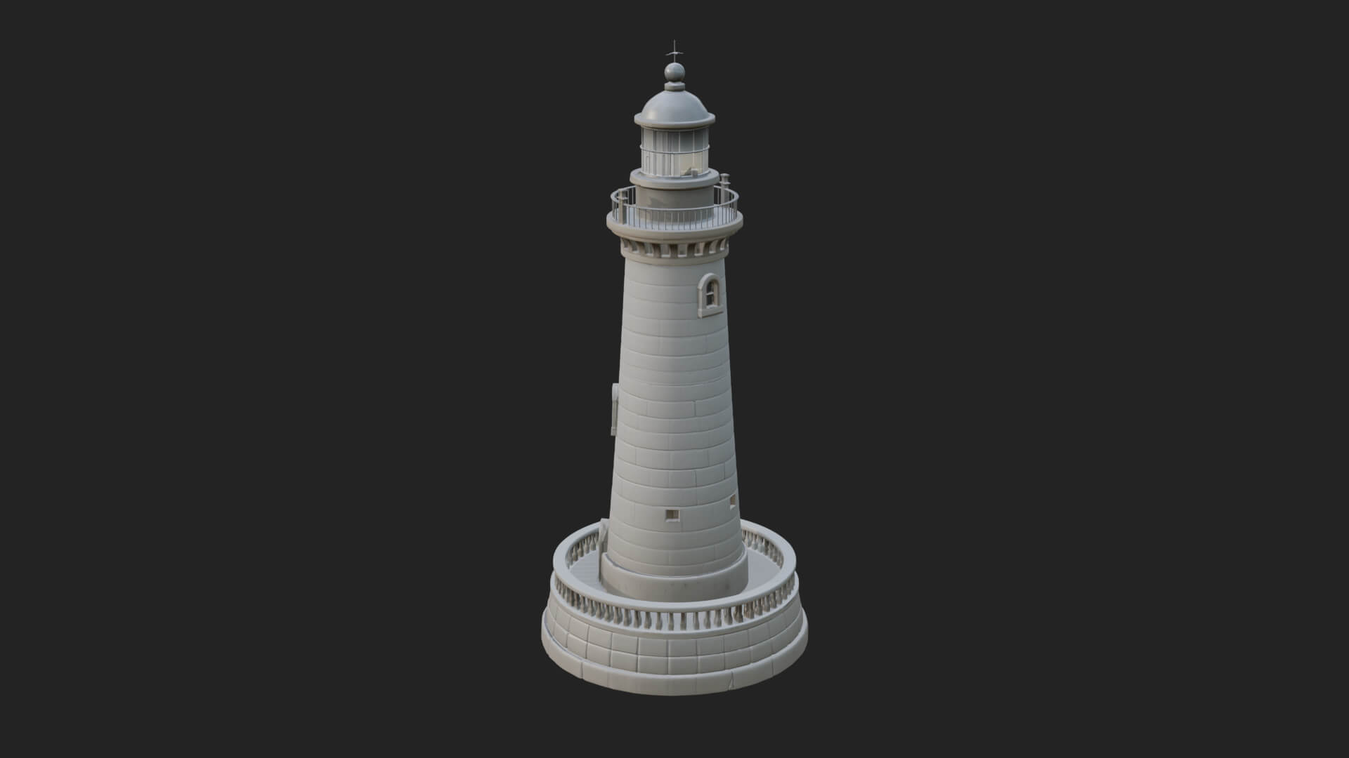 Lighthouse Stone Tower Design 2 3D Print Model 3D Model
