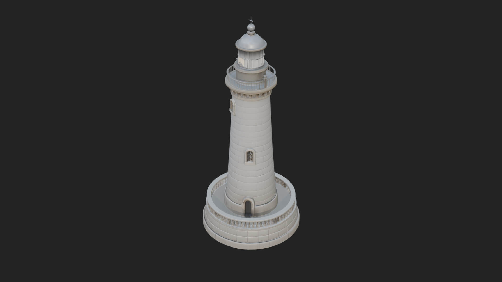 Lighthouse Stone Tower Design 2 3D Print Model 3D Model