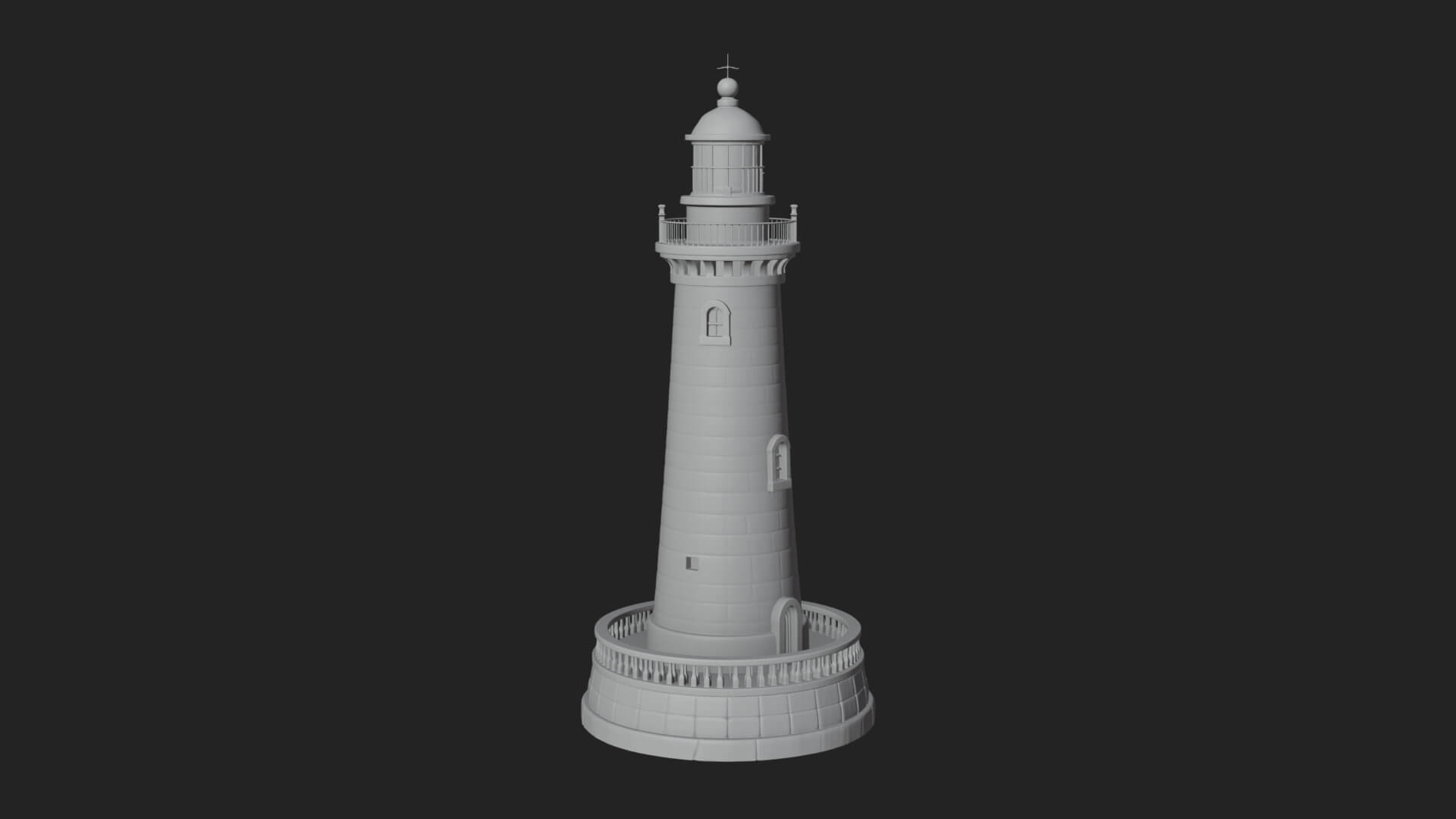 Lighthouse Stone Tower Design 2 3D Print Model 3D Model