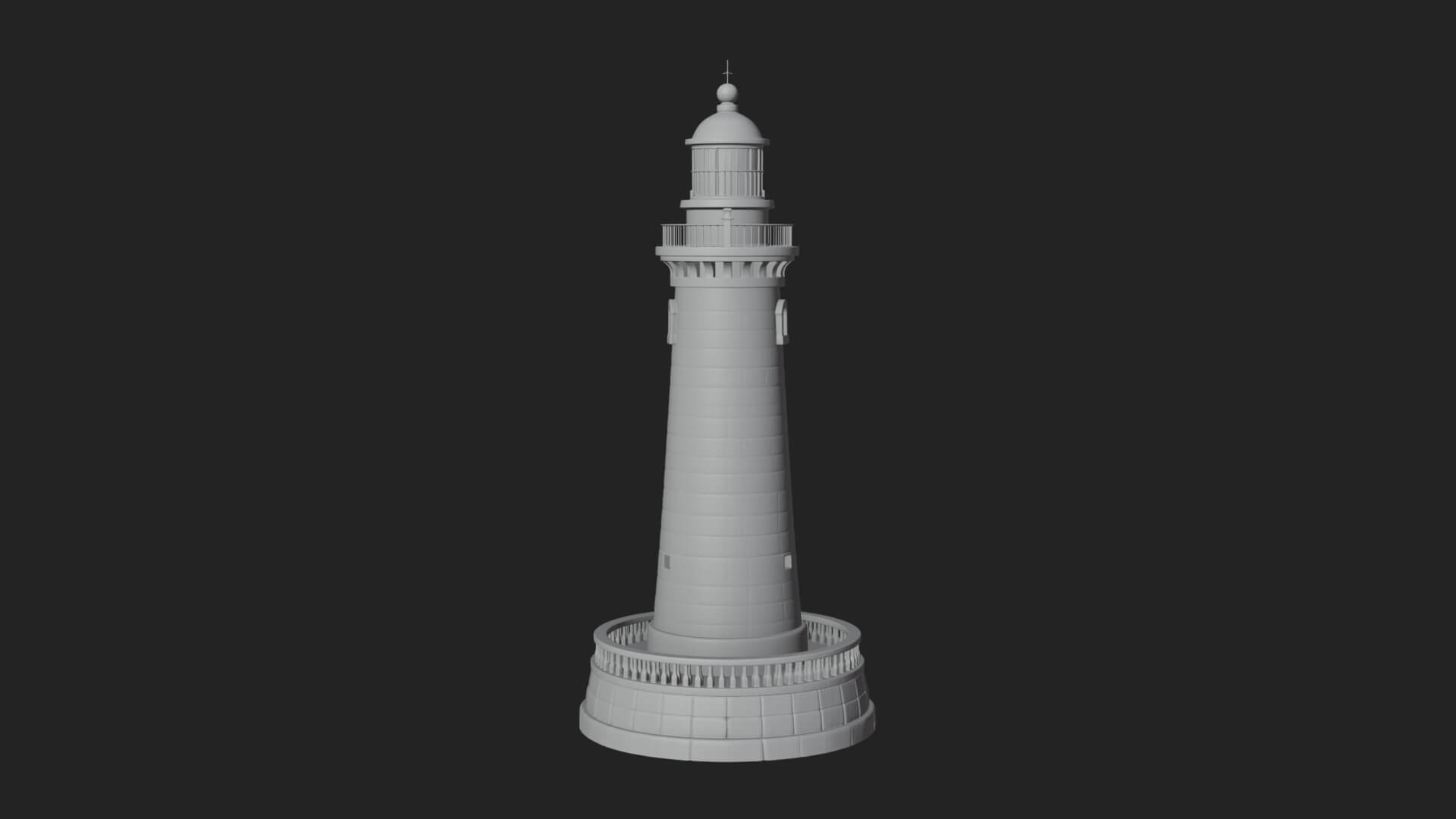 Lighthouse Stone Tower Design 2 3D Print Model 3D Model