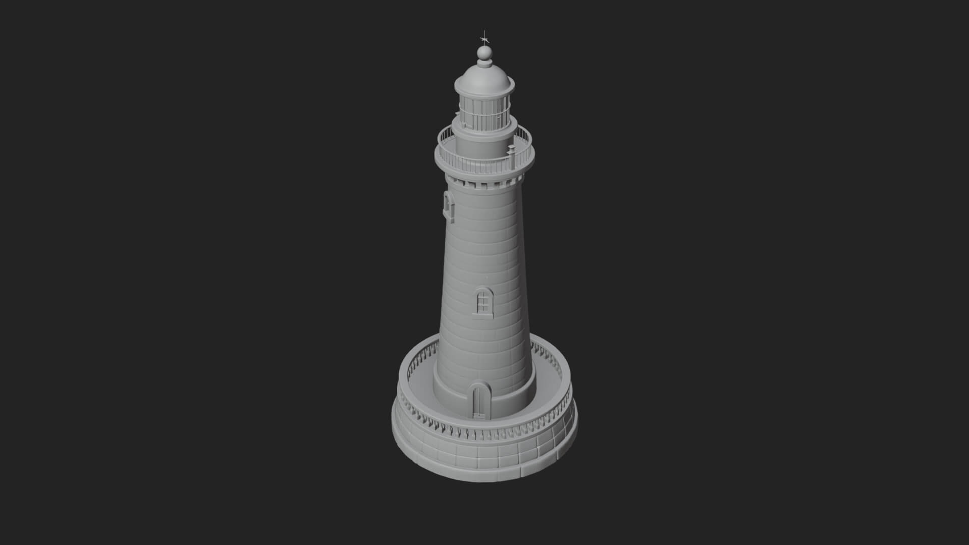 Lighthouse Stone Tower Design 2 3D Print Model 3D Model