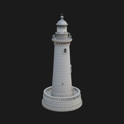 Lighthouse Stone Tower Design 2 3D Print Model