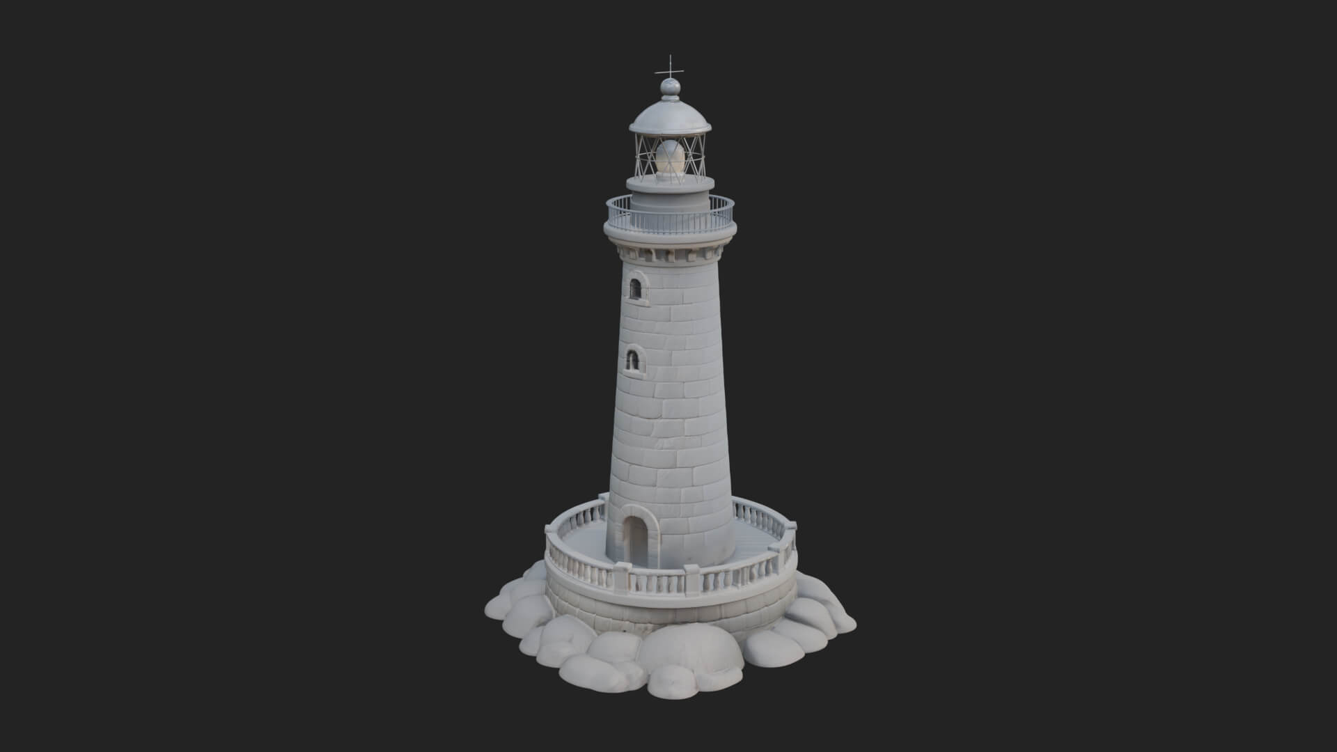 Lighthouse Stone Tower Design 3 3D Print Model 3D Model