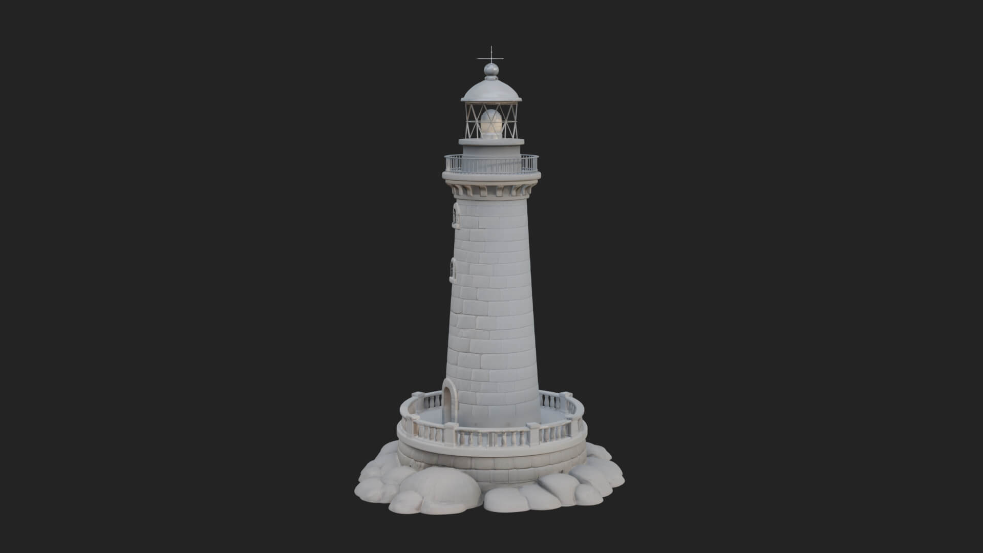 Lighthouse Stone Tower Design 3 3D Print Model 3D Model