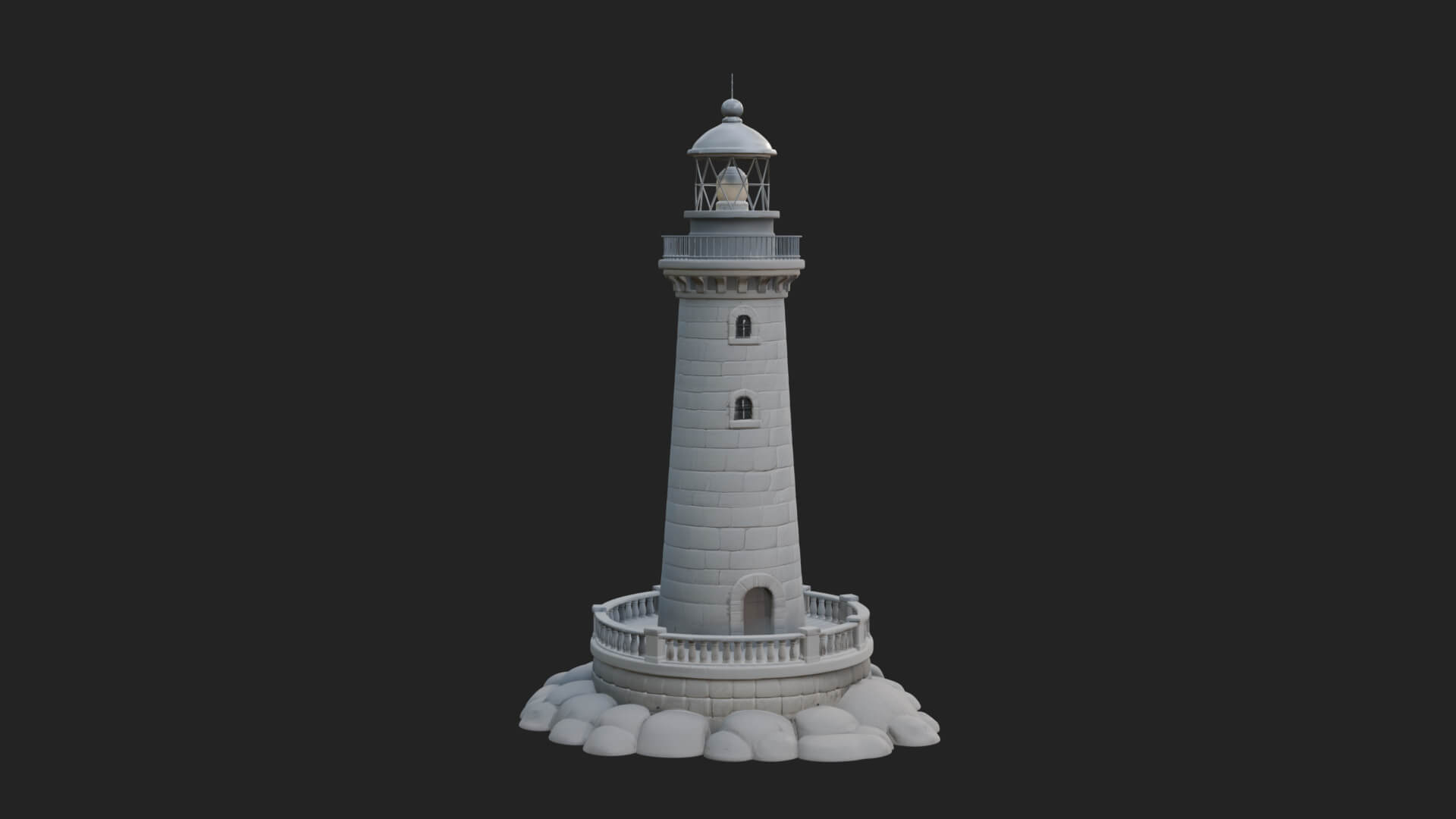 Lighthouse Stone Tower Design 3 3D Print Model 3D Model