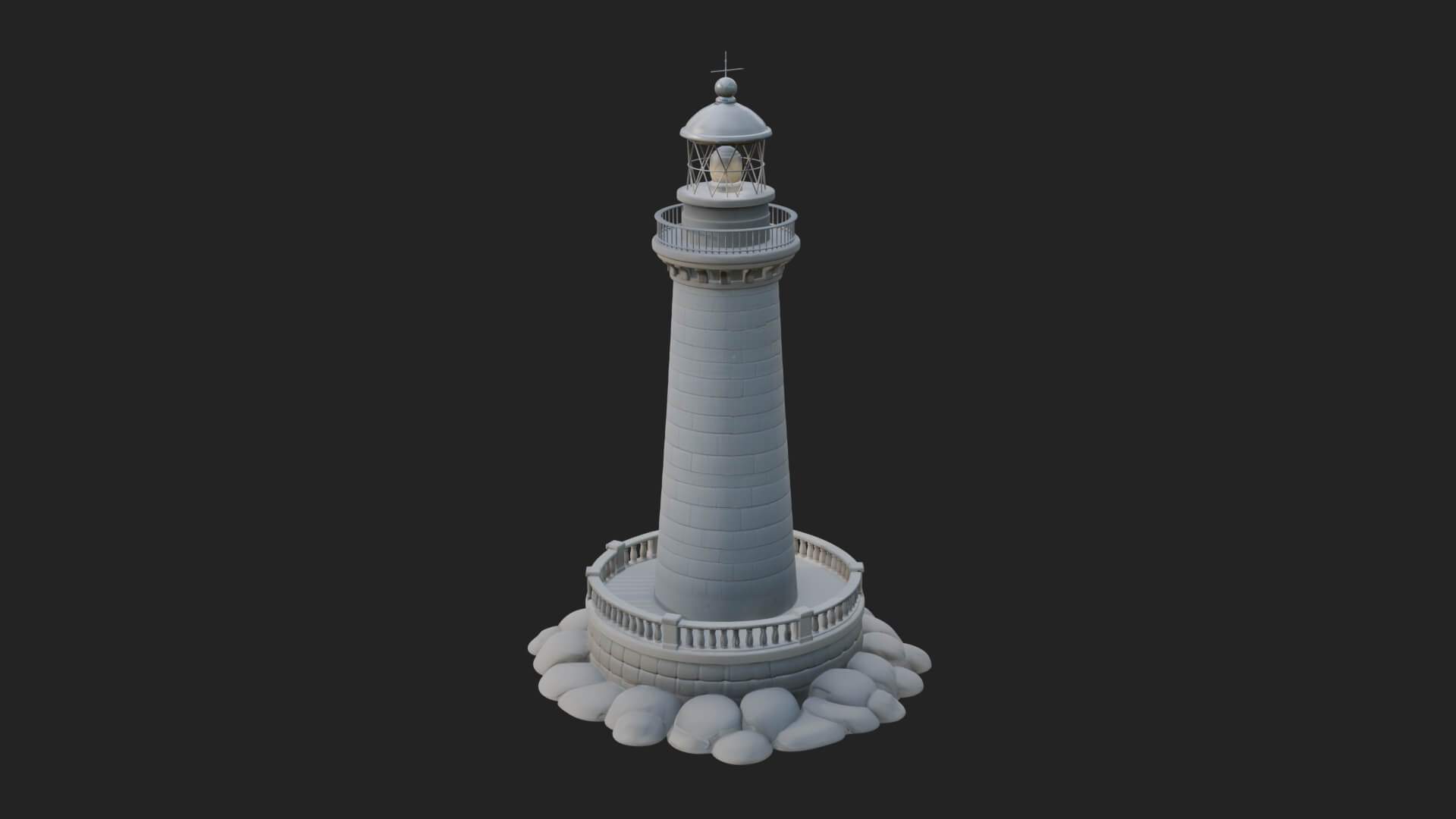 Lighthouse Stone Tower Design 3 3D Print Model 3D Model