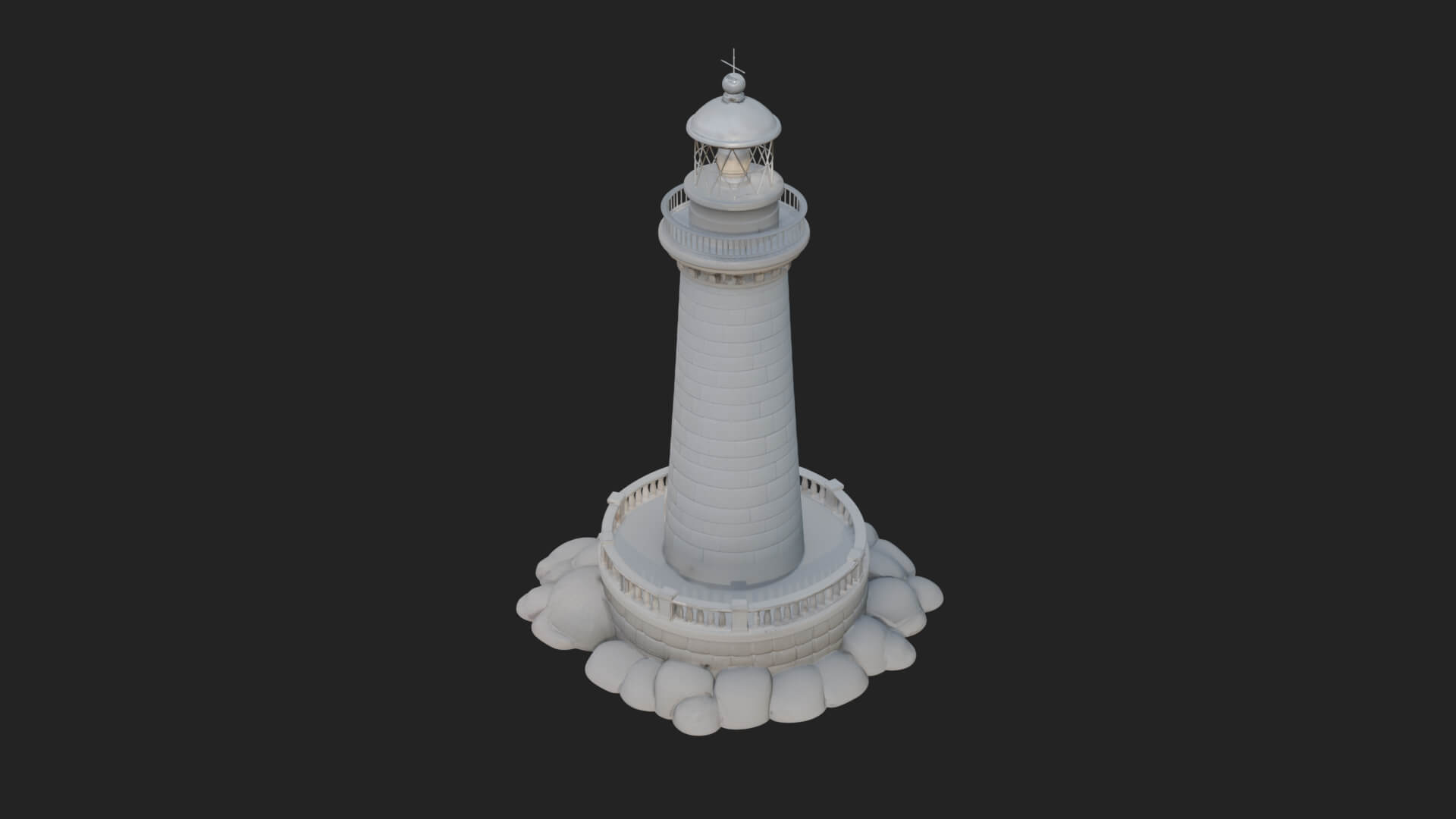 Lighthouse Stone Tower Design 3 3D Print Model 3D Model